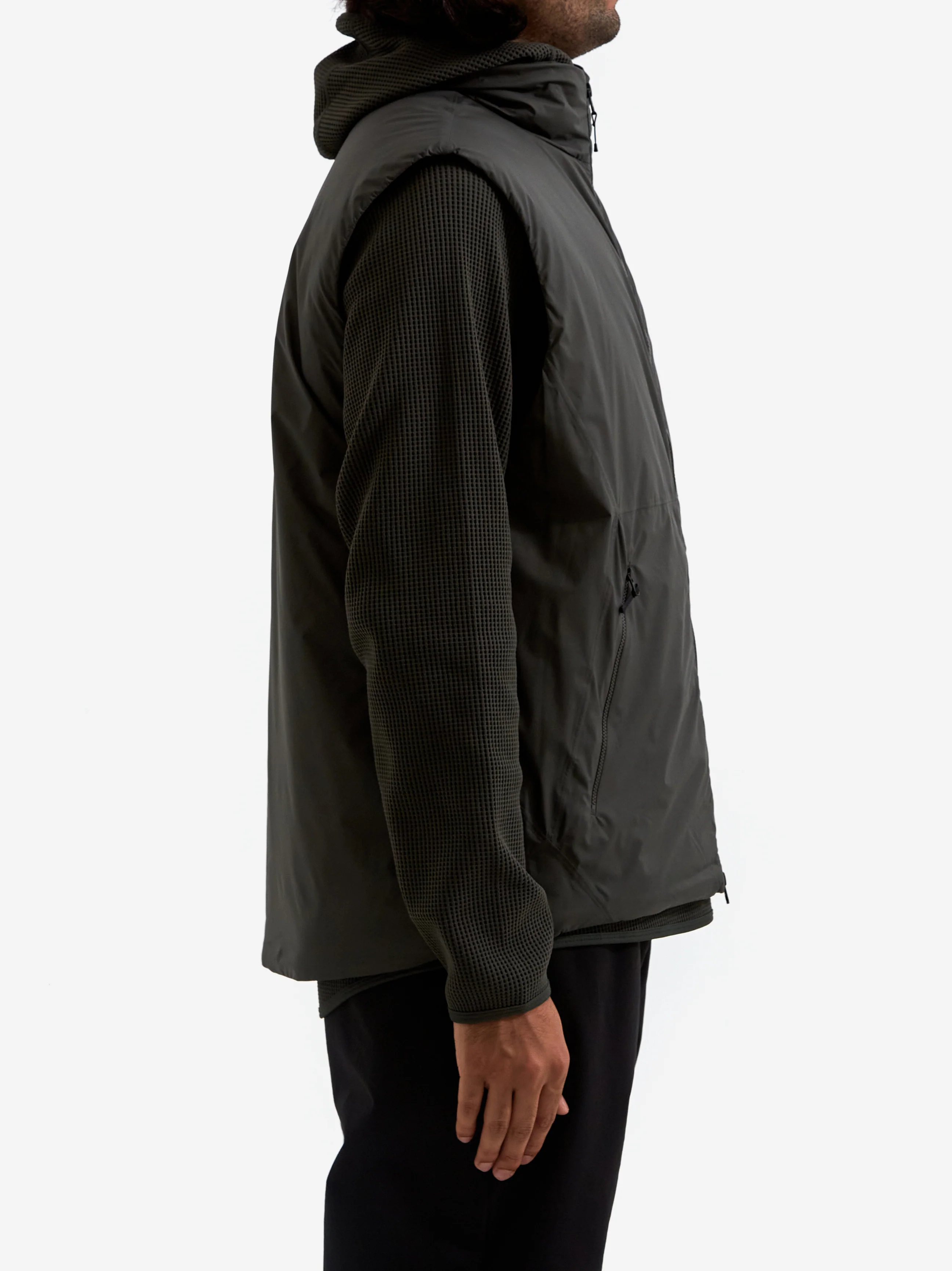 Goldwin GORE-TEX Windstopper Puffy Vest - Dark Olive - Image 6