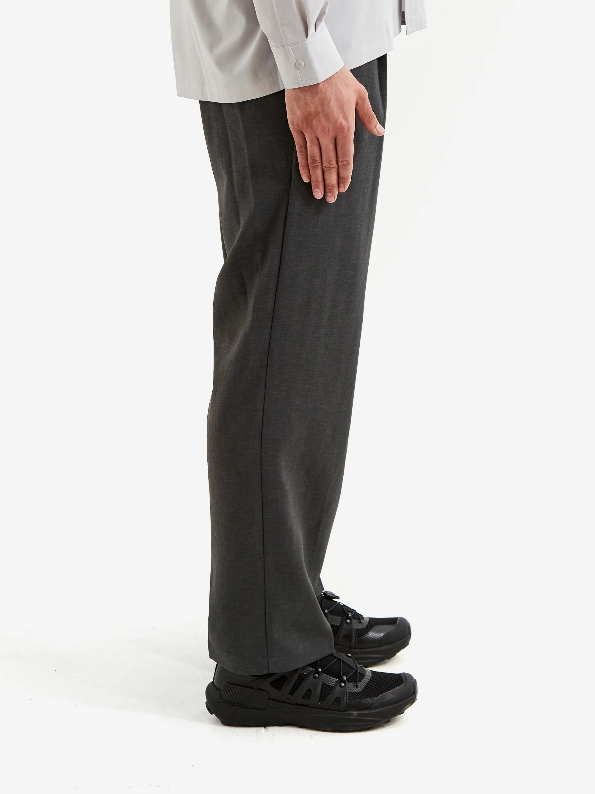 Goldwin One Tuck Straight Pants - Mix Gray - Image 5