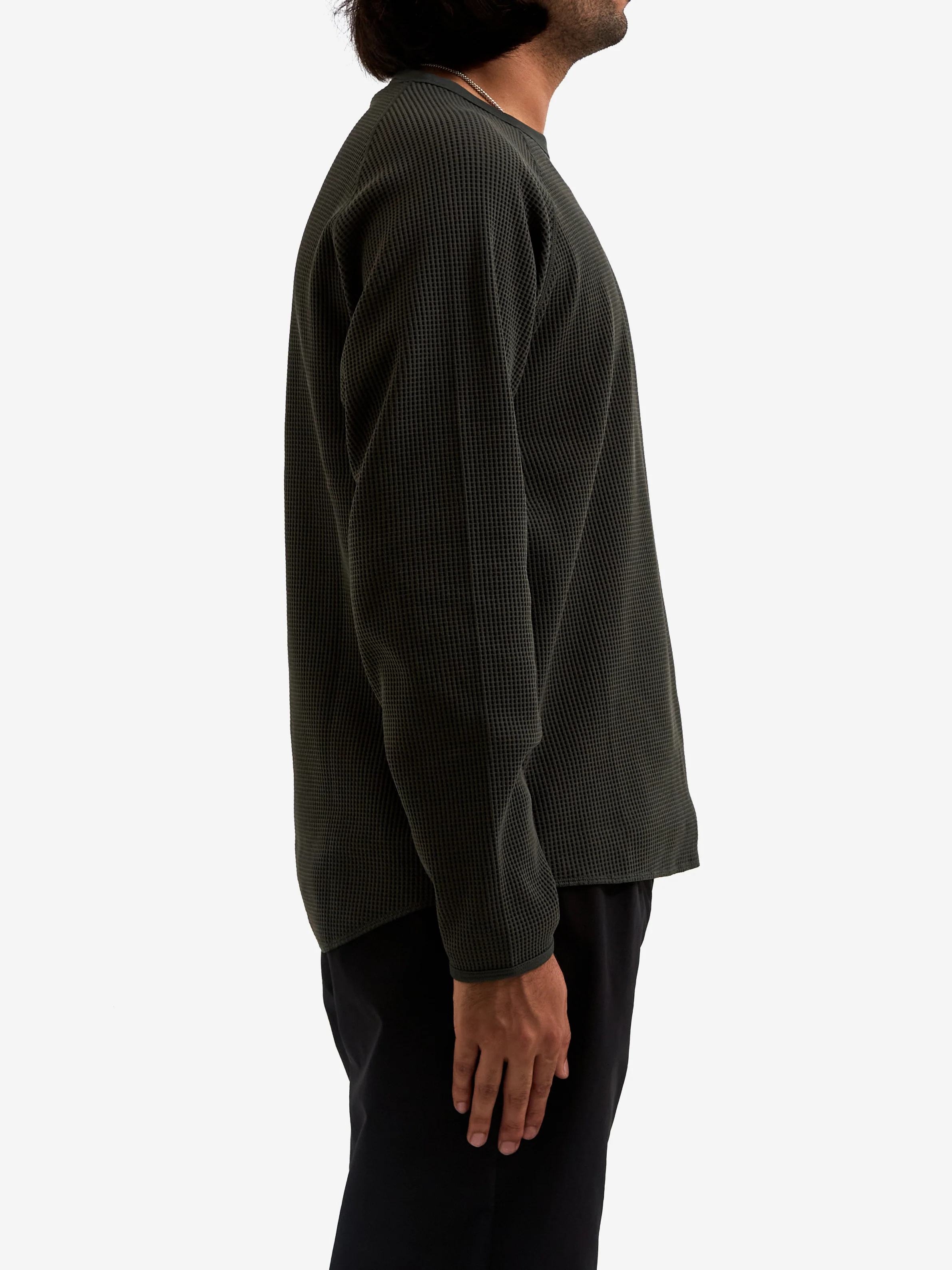 Goldwin Waffle Light Long Sleeve T-Shirt - Dark Leaf - Image 4