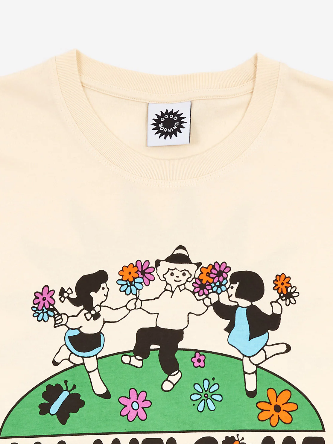 Good Morning Tapes All Welcome Garden Shortsleeve T-Shirt - Natural - Image 2