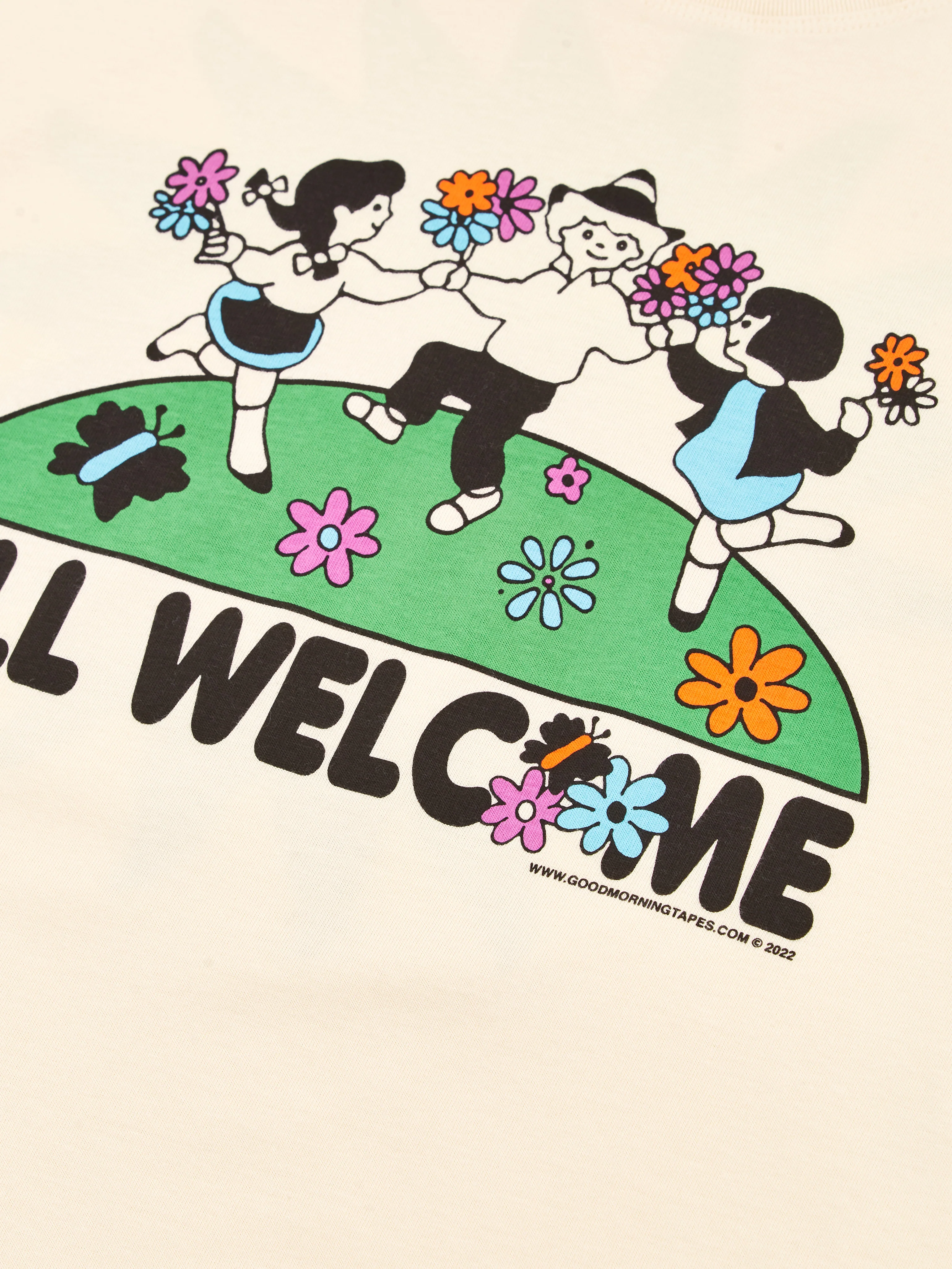 Good Morning Tapes All Welcome Garden Shortsleeve T-Shirt - Natural - Image 3