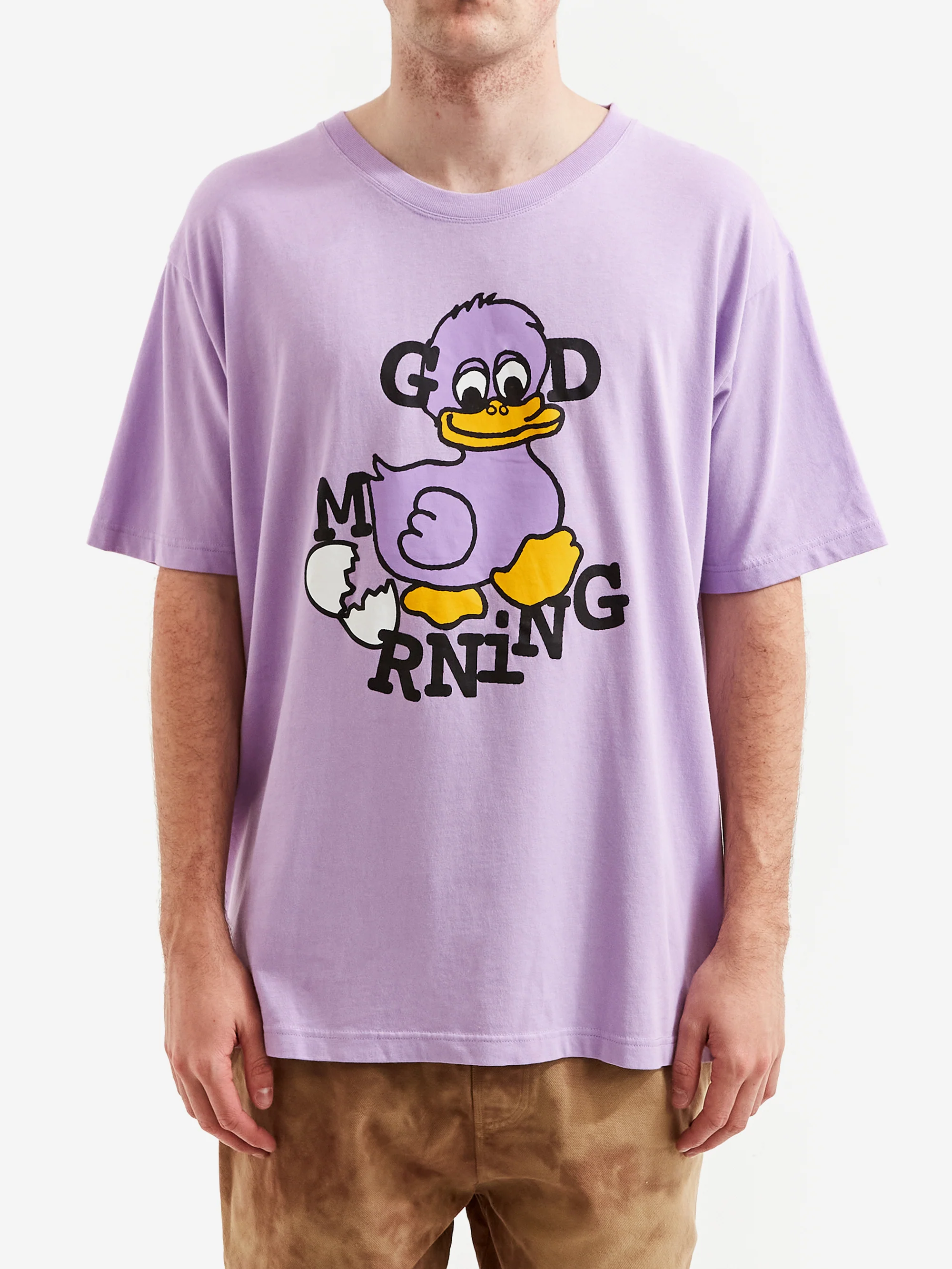 Good Morning Tapes Duck Short Sleeve T-Shirt - Lavender - Image 2