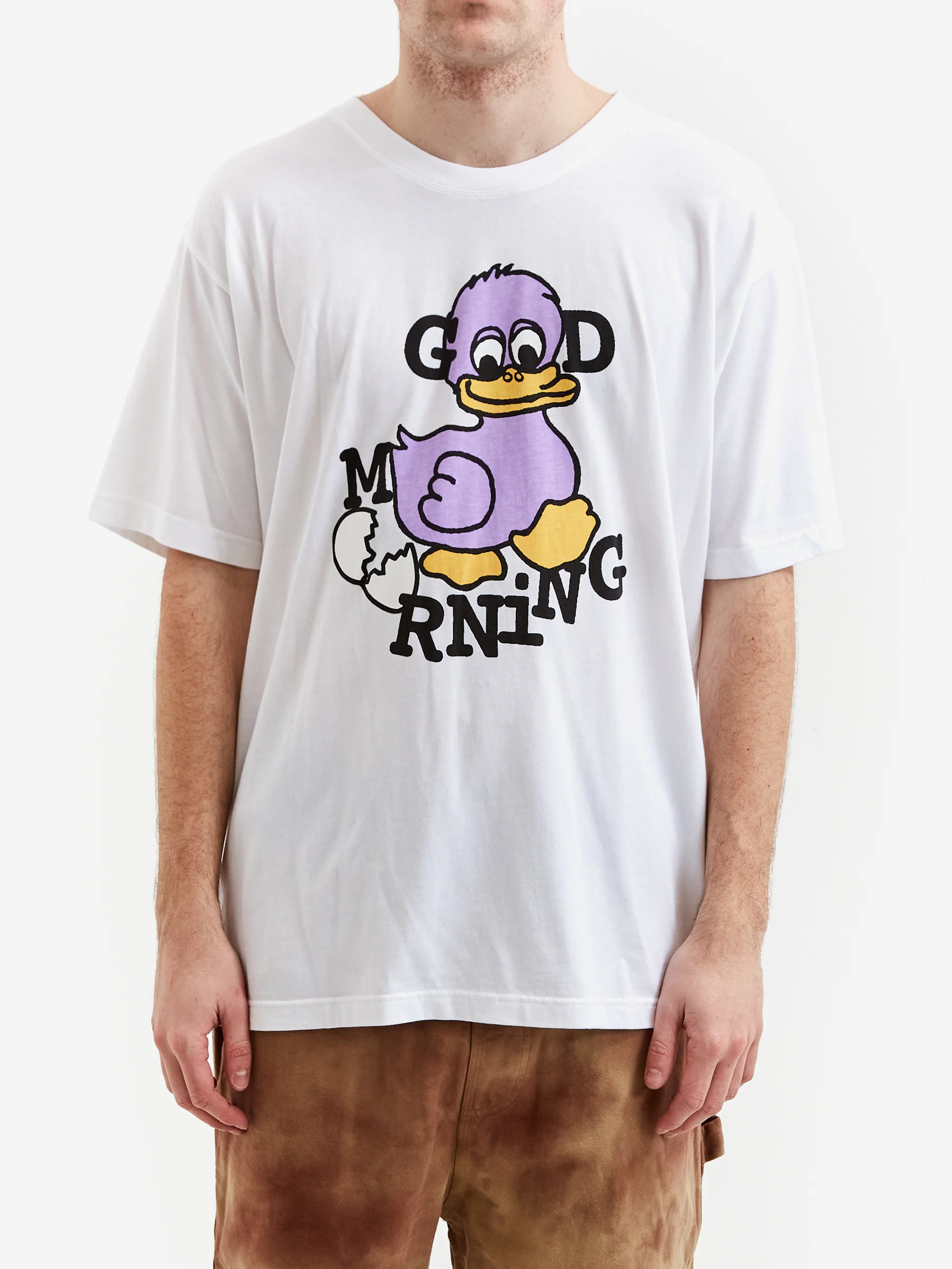 Good Morning Tapes Duck Short Sleeve T-Shirt - White - Image 2