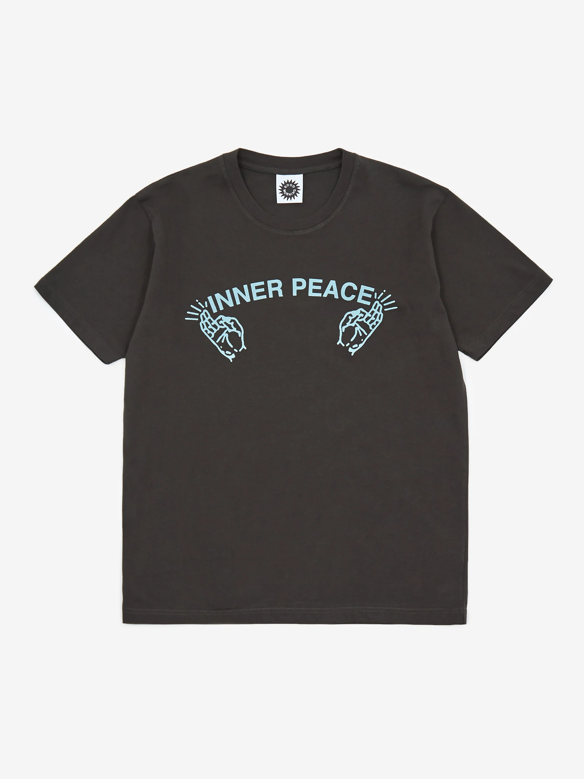 Good Morning Tapes Inner Peace Shortsleeve T-Shirt - Charcoal Black