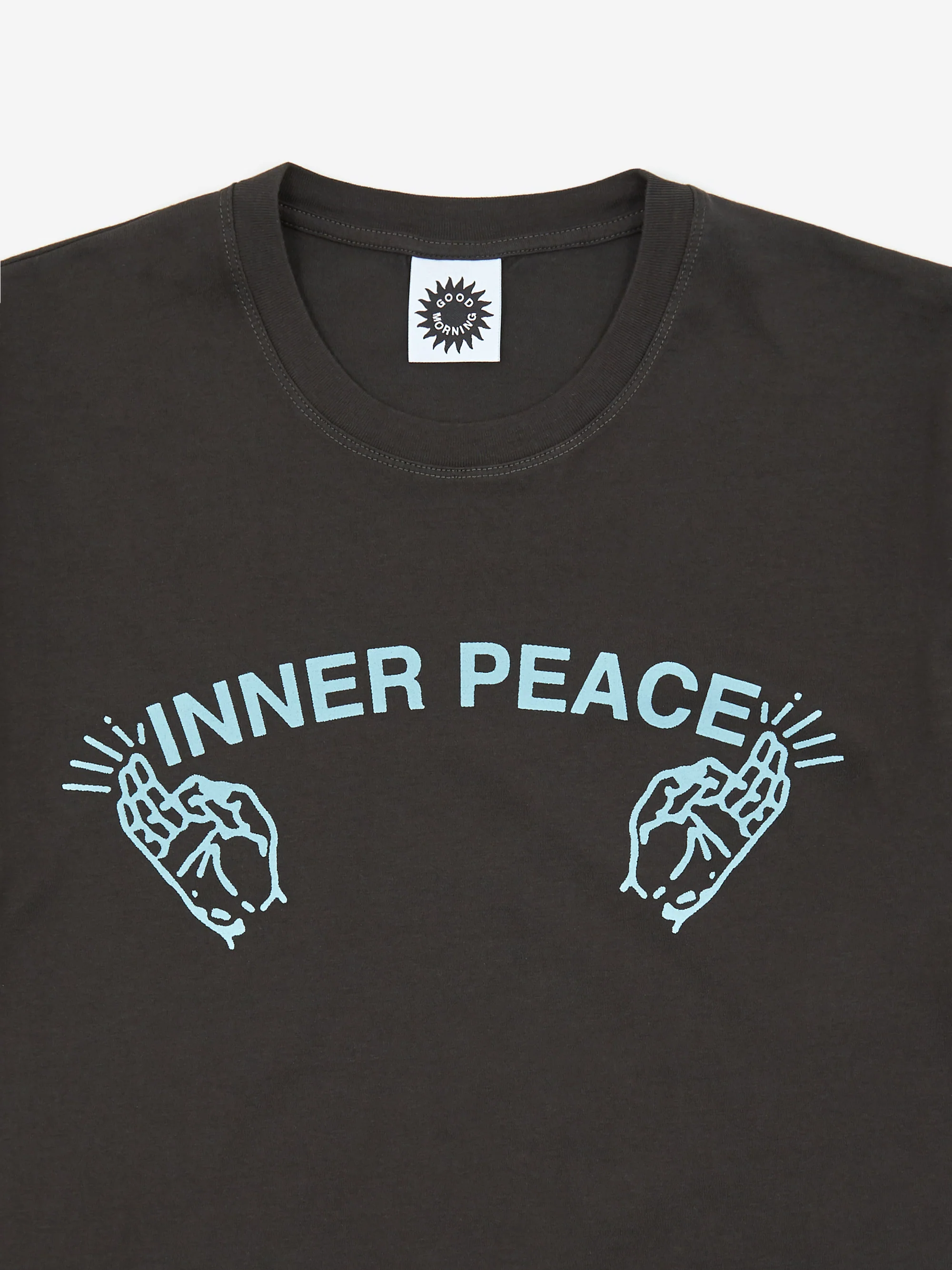 Good Morning Tapes Inner Peace Shortsleeve T-Shirt - Charcoal Black - Image 3
