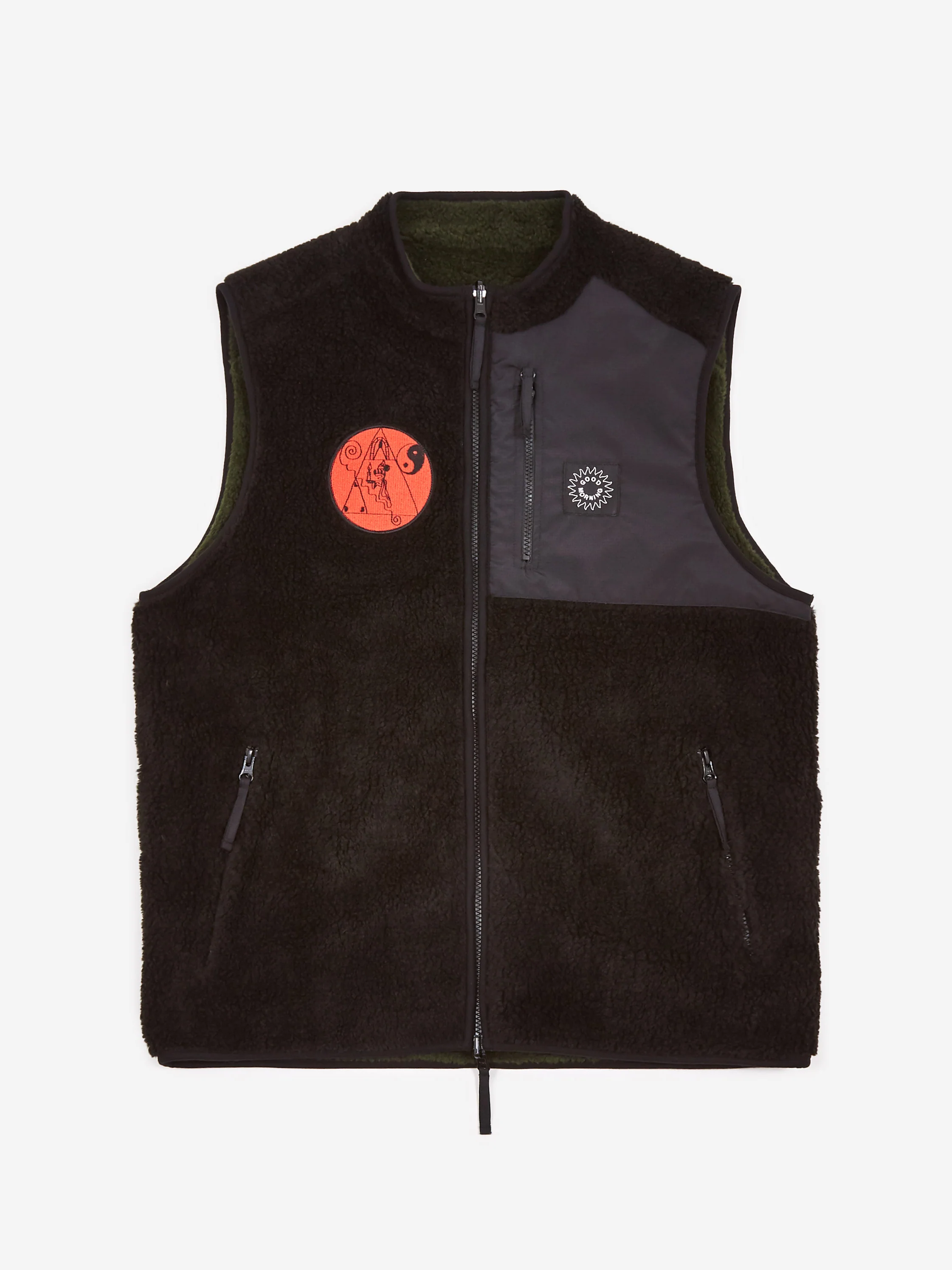 Good Morning Tapes LSD World Peace Reversible Zip Thru Vest - Black