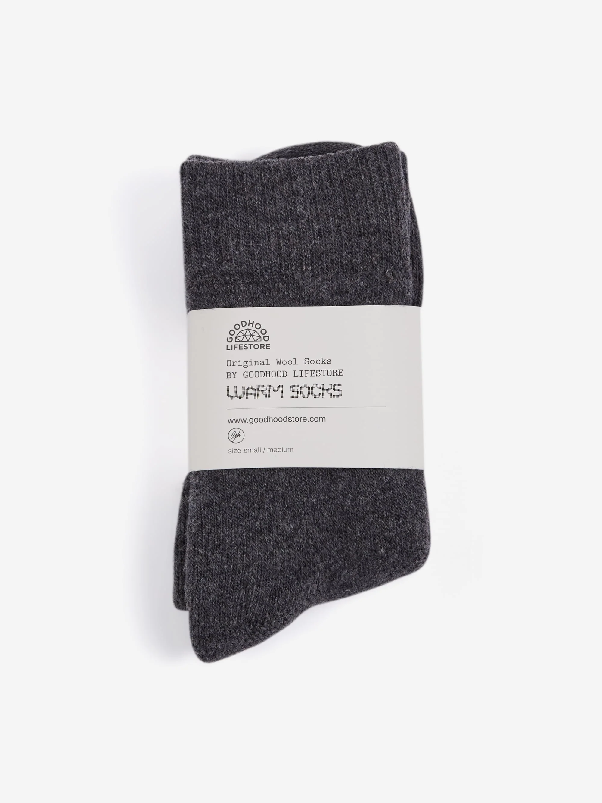 Goodhood Lifestore Black Grey Wool Sock - Small/Medium - Image 2