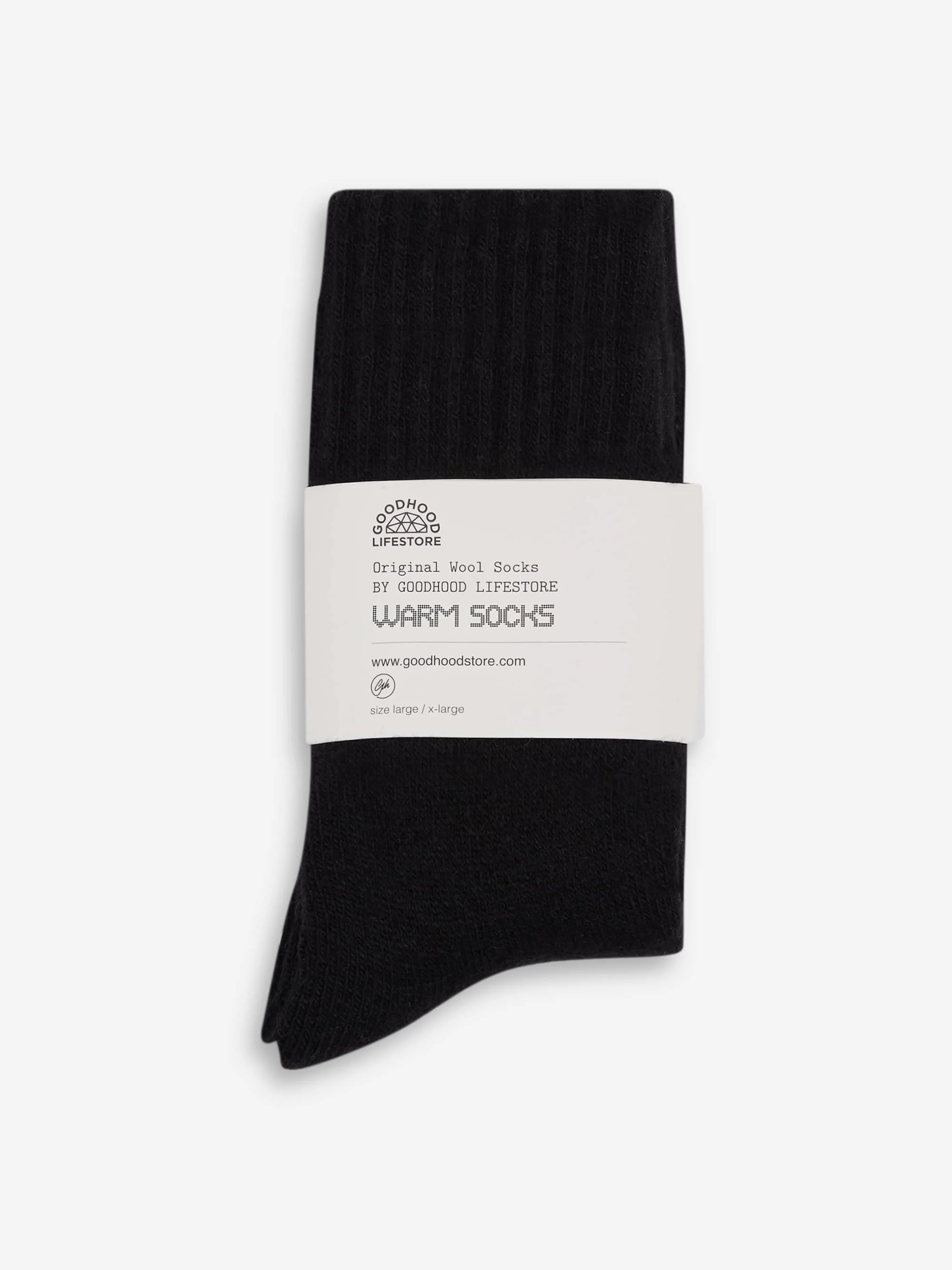 Goodhood Lifestore Black Wool Sock - Large/X-Large
