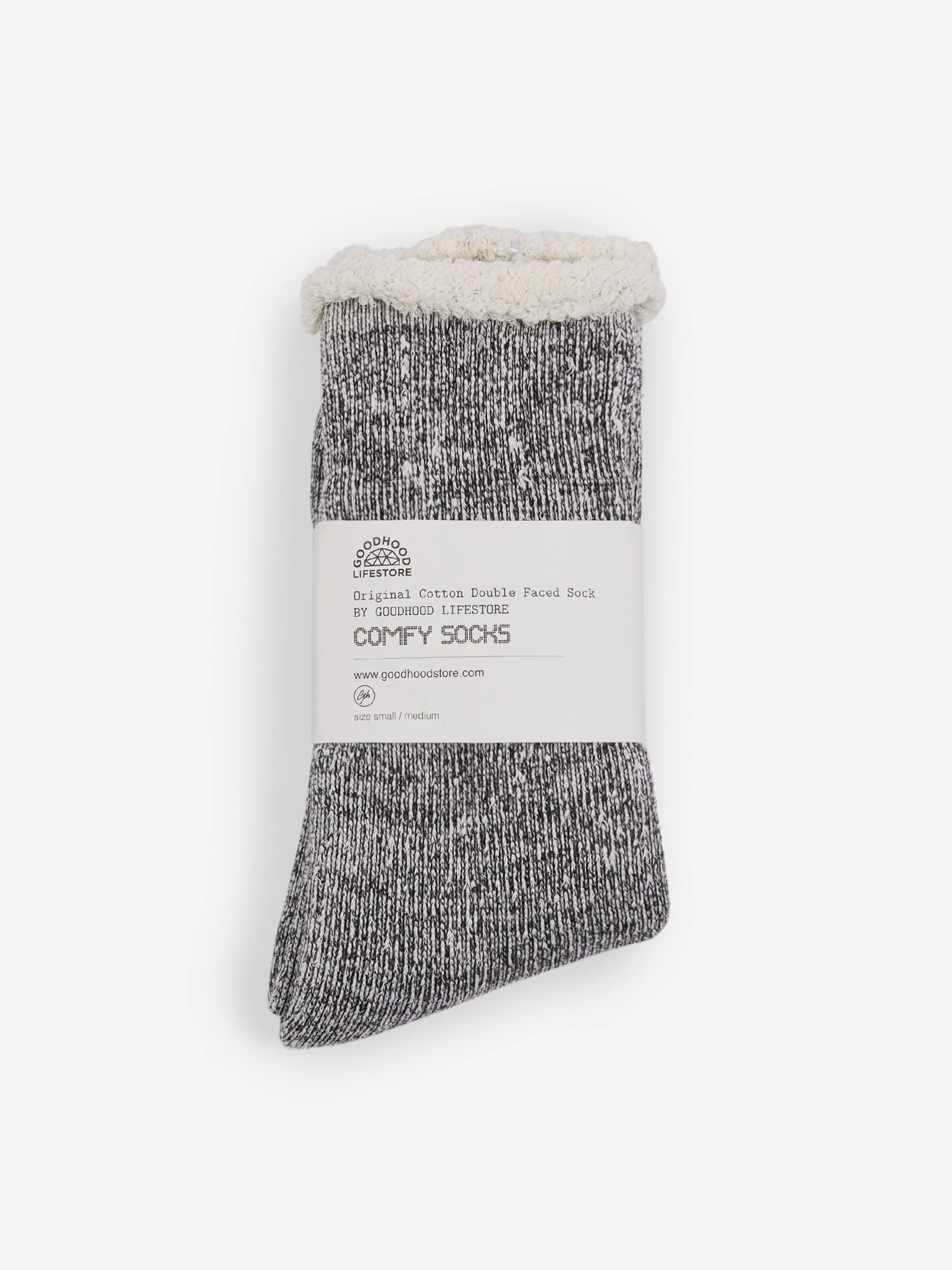 Goodhood Lifestore Dark Grey Double Faced Socks - Small/Medium - Image 2