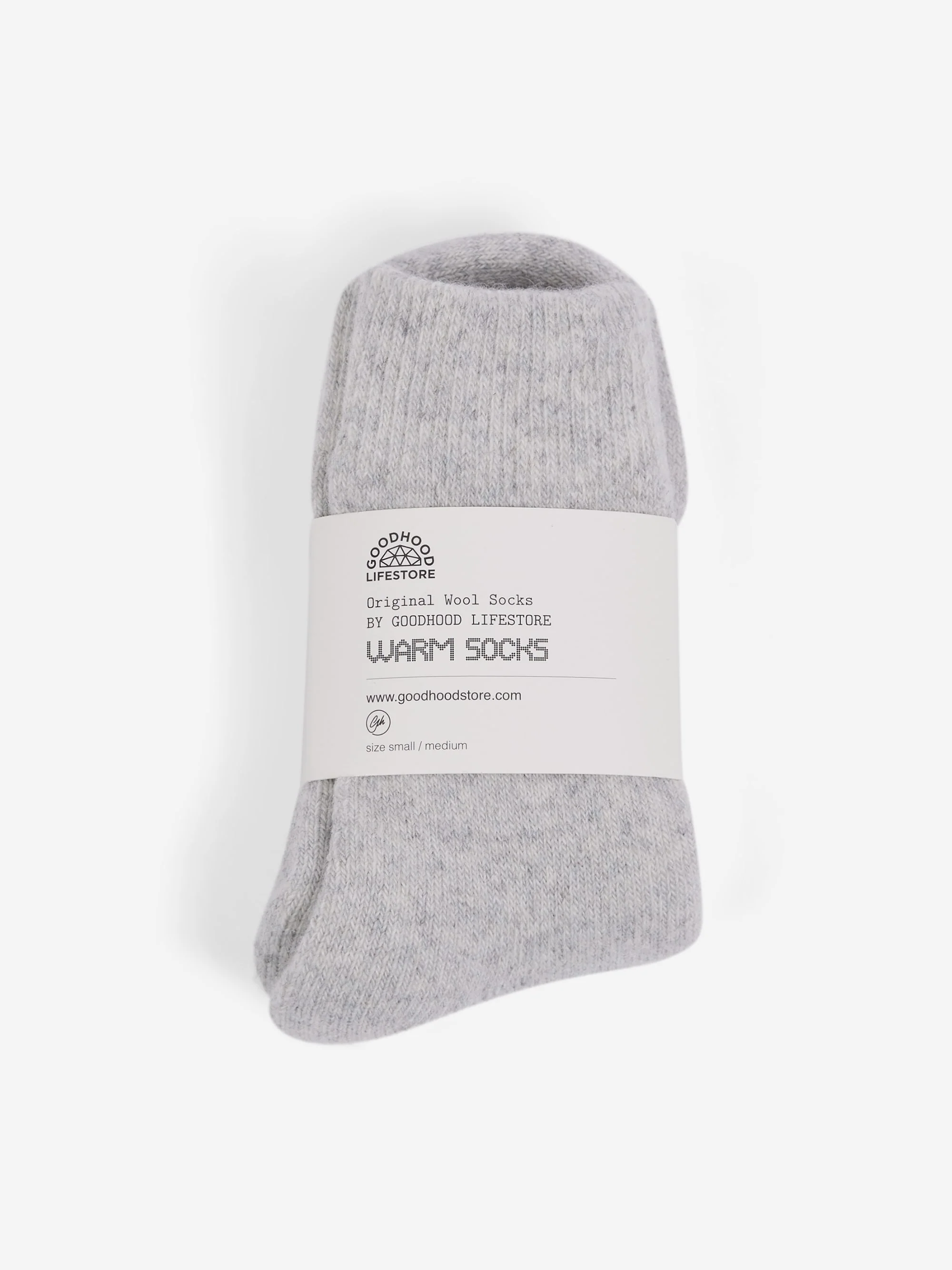 Goodhood Lifestore Light Grey Wool Sock - Small/Medium - Image 2