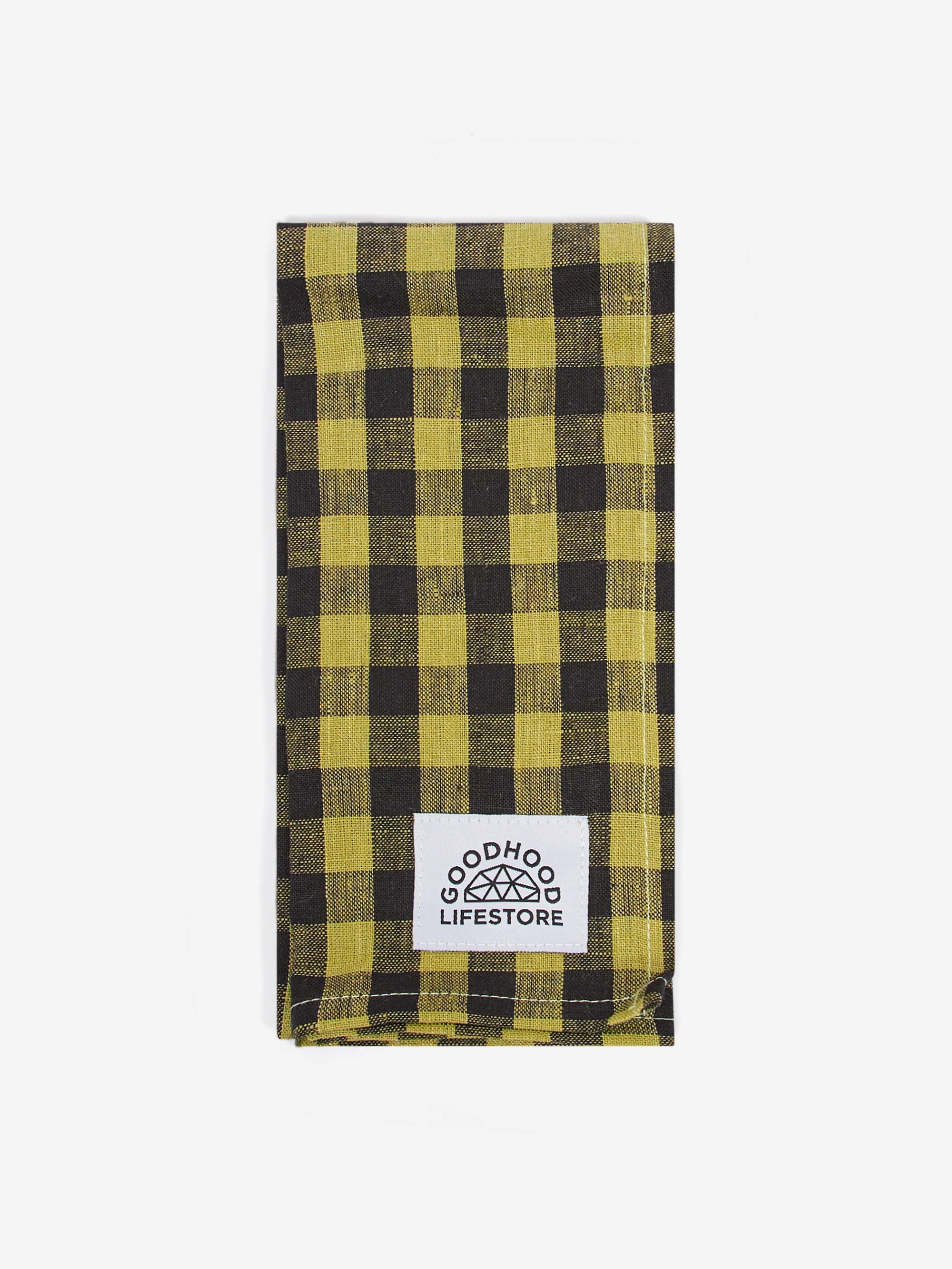 Goodhood Lifestore Linen Kitchen Towel - Green/Black Check