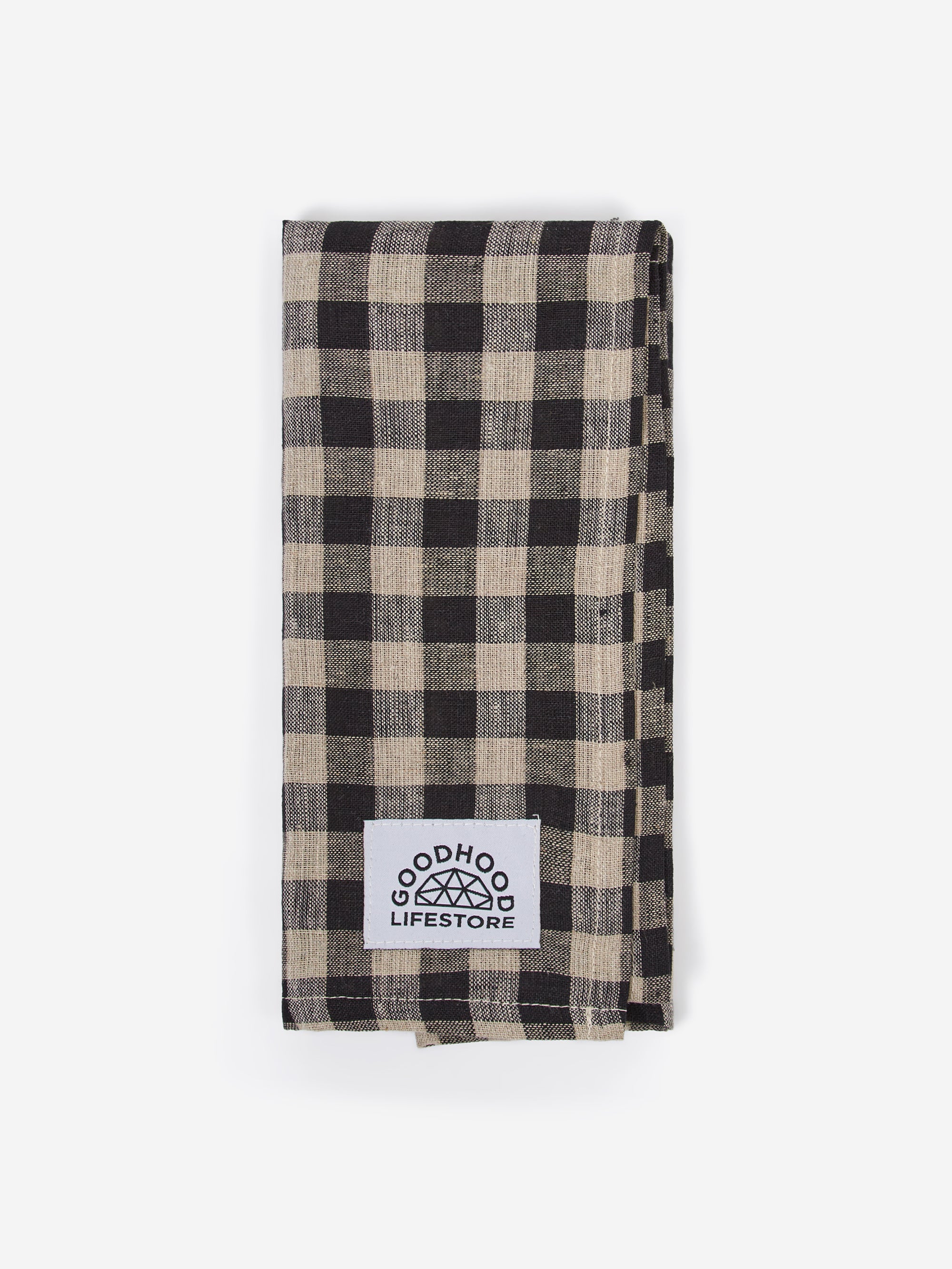 Goodhood Lifestore Linen Kitchen Towel - Grey/Black Check