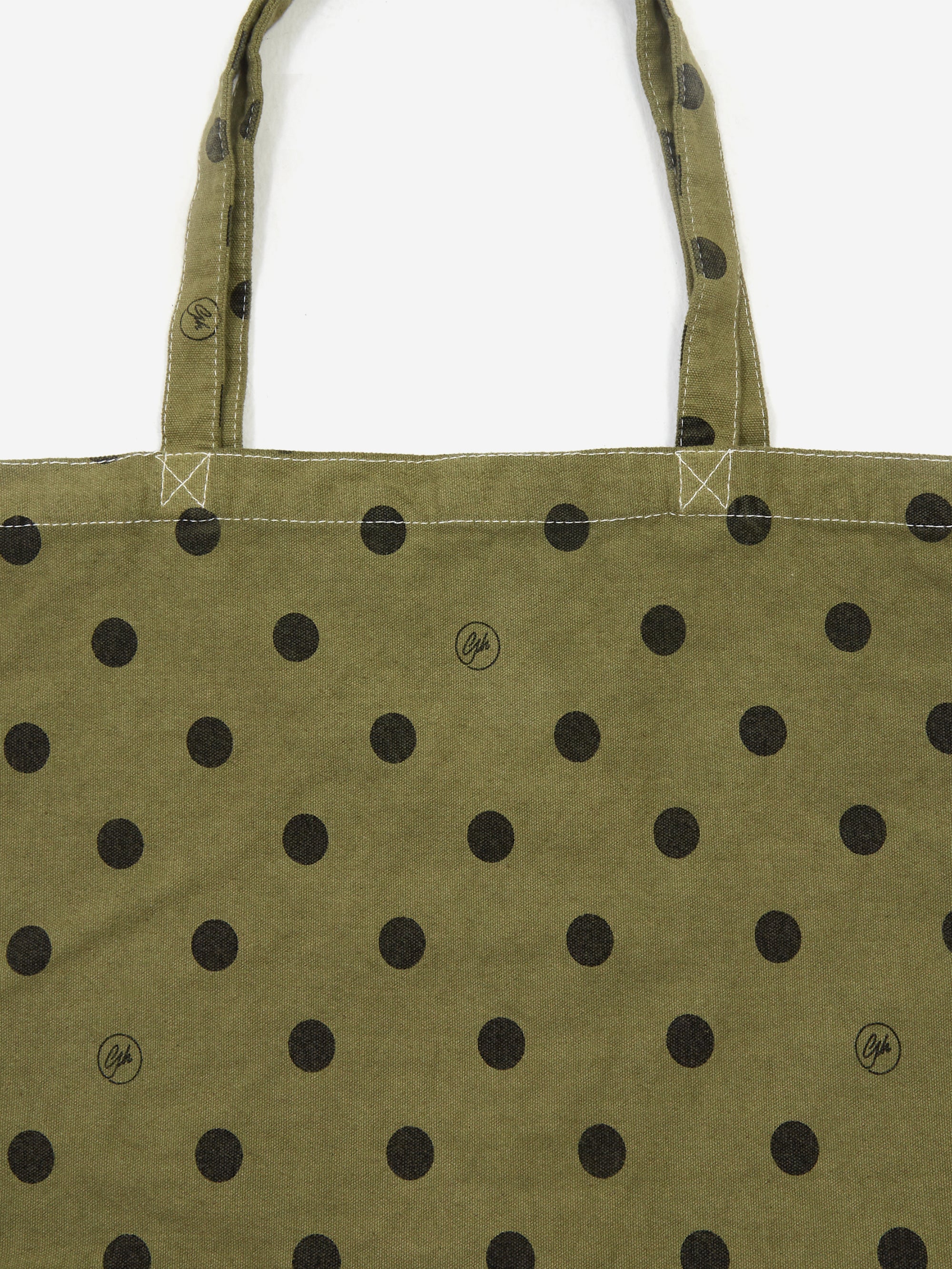 Goodhood London Medium Polka Dot Tote Bag - Olive - Image 2