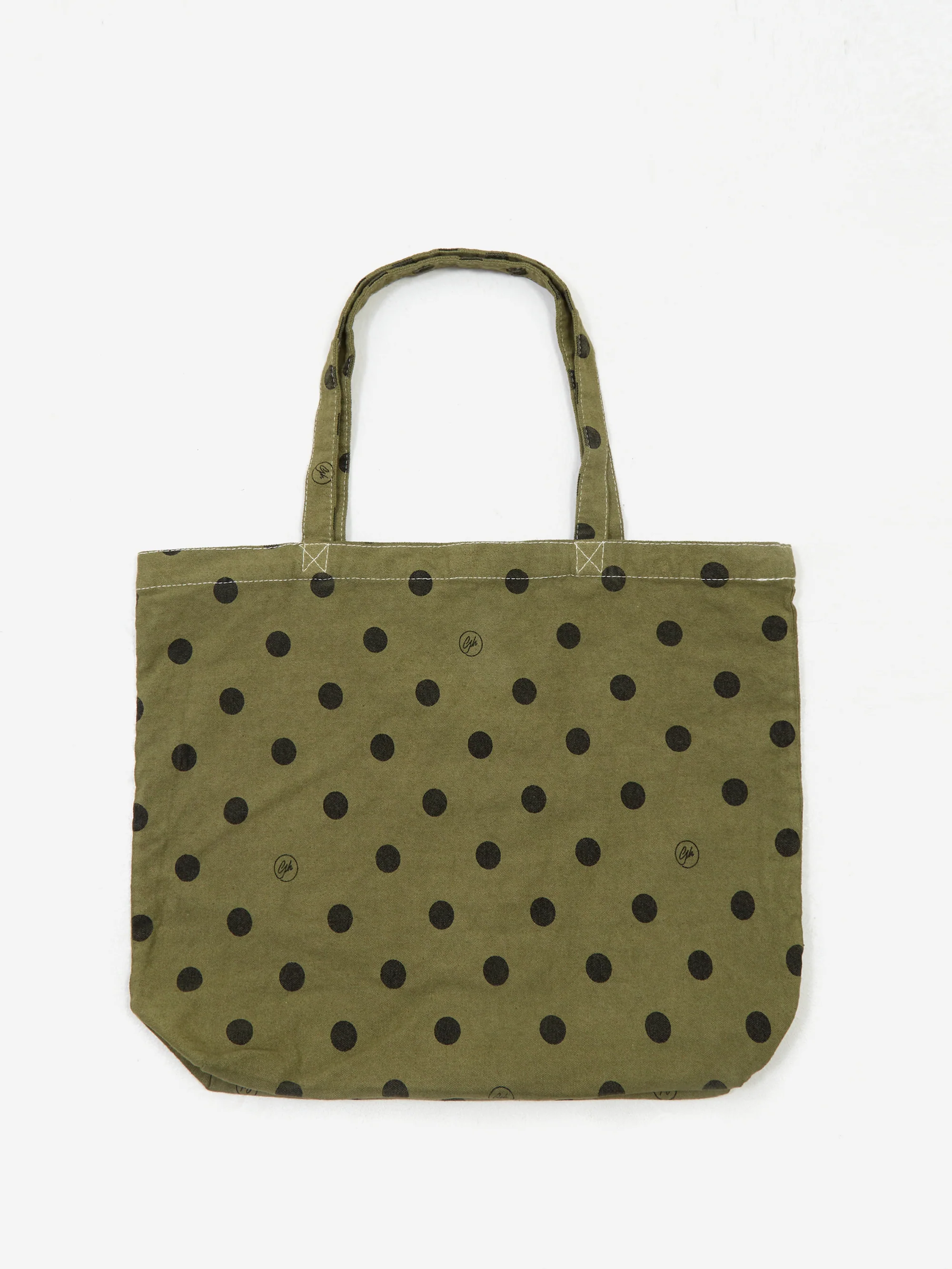 Goodhood London Medium Polka Dot Tote Bag - Olive - Image 3