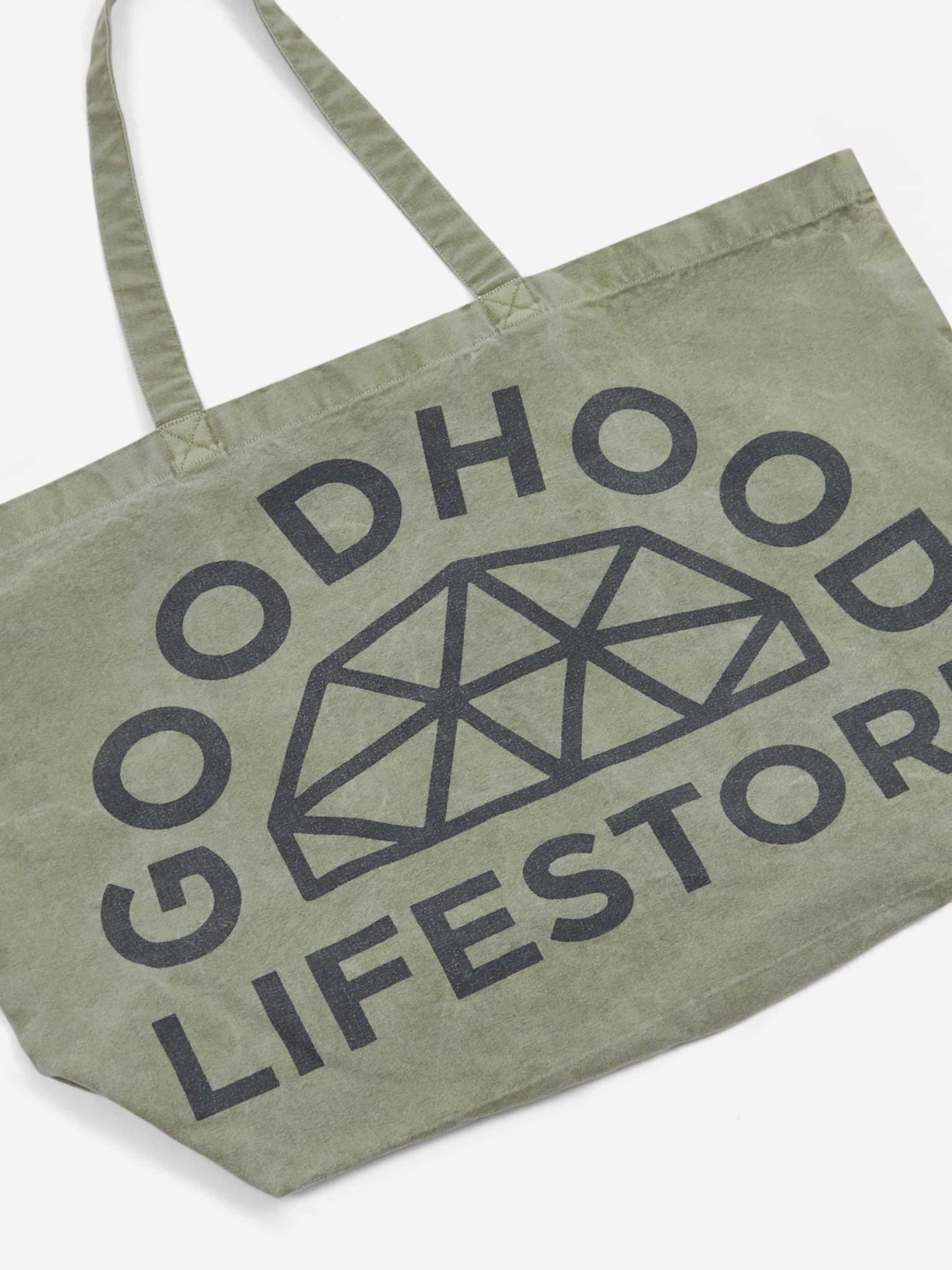 Goodhood Lifestore Tote Bag Large - Washed Olive - Image 2