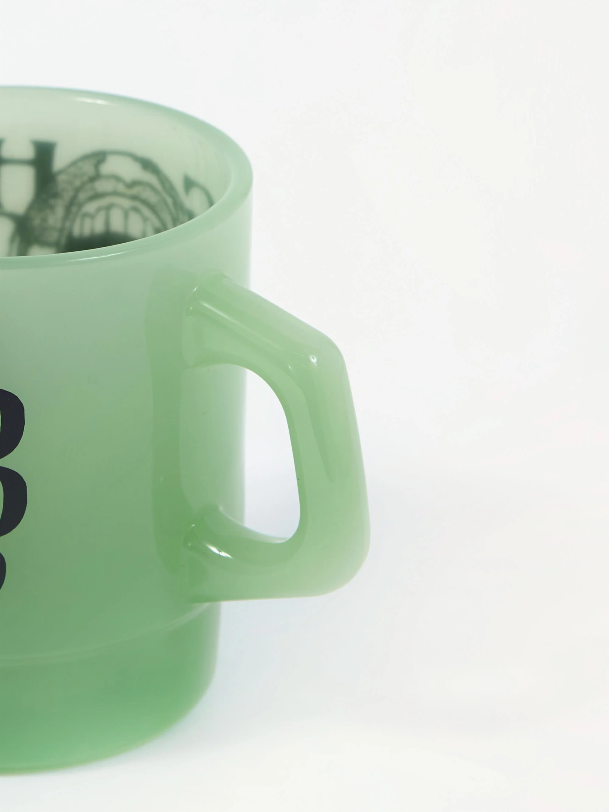 Goodhood London World Glass Milk Mug - Green - Image 2