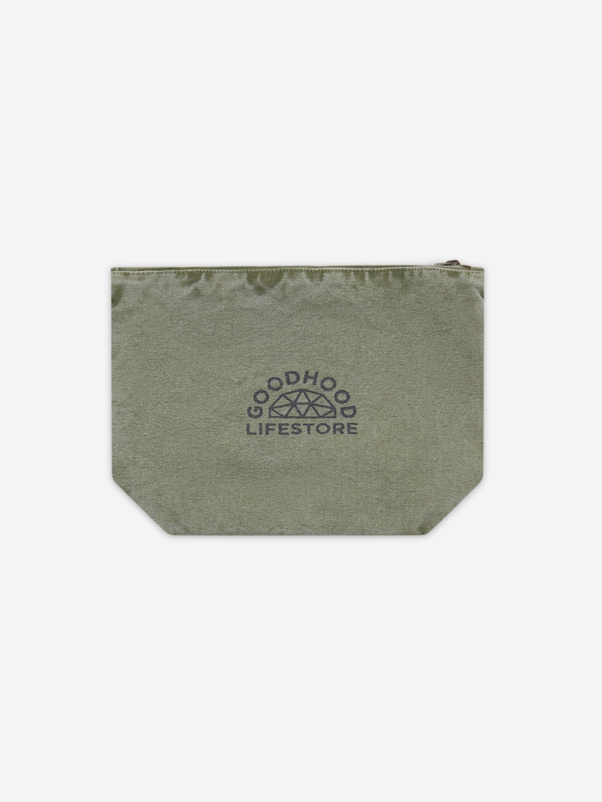 Goodhood Lifestore Zip Pouch - Washed Olive
