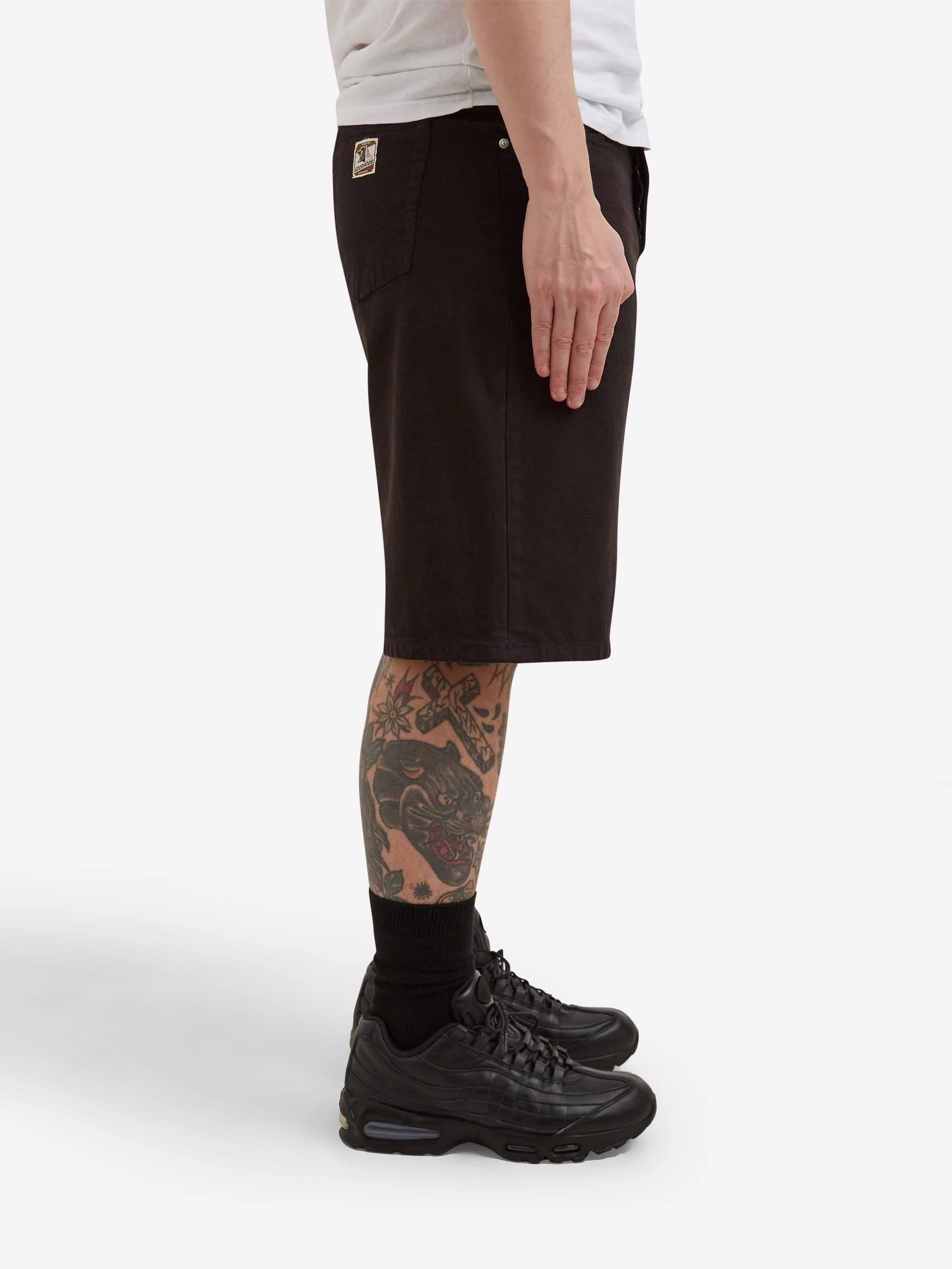 Goodhood Worldwide 5 Pocket Washed Shorts - Black - Image 6