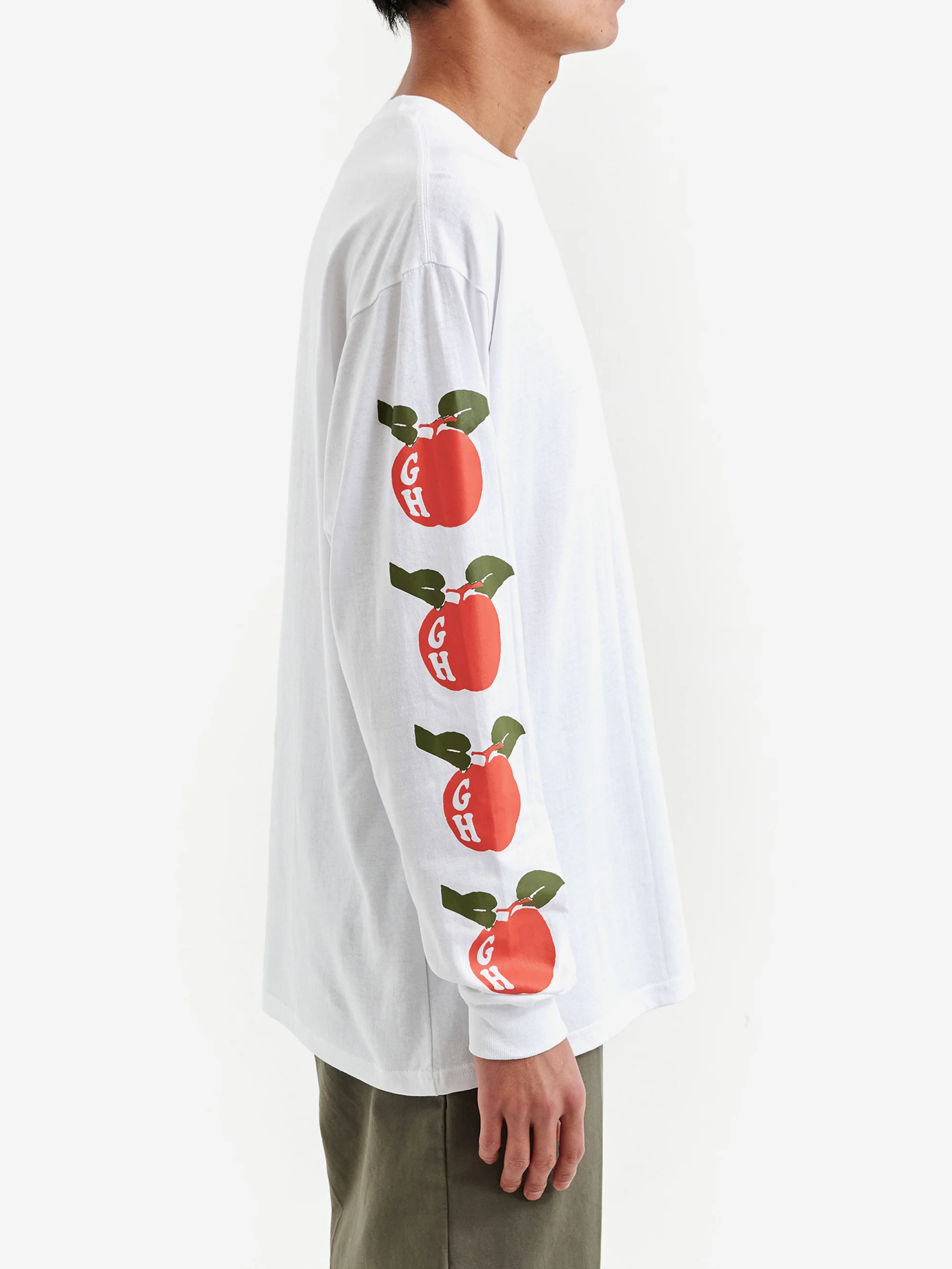 Goodhood Worldwide Apple Longsleeve T-Shirt - White - Image 6