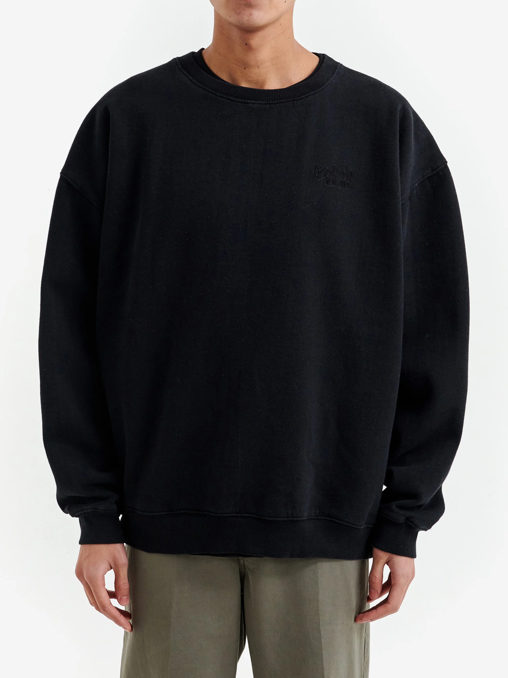 Goodhood Worldwide Basic Crew Sweat - Black - Image 2