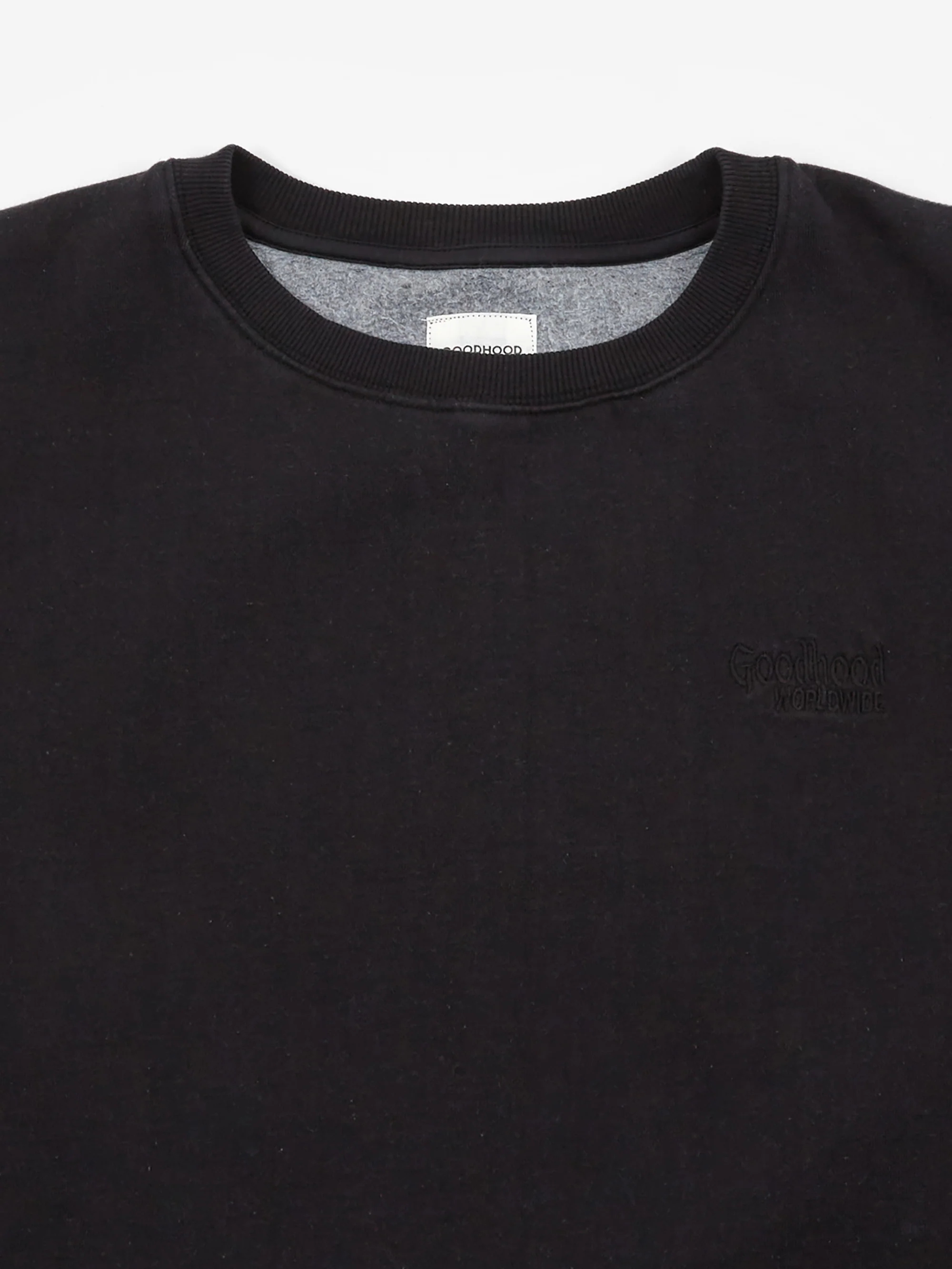 Goodhood Worldwide Basic Crew Sweat - Black - Image 3