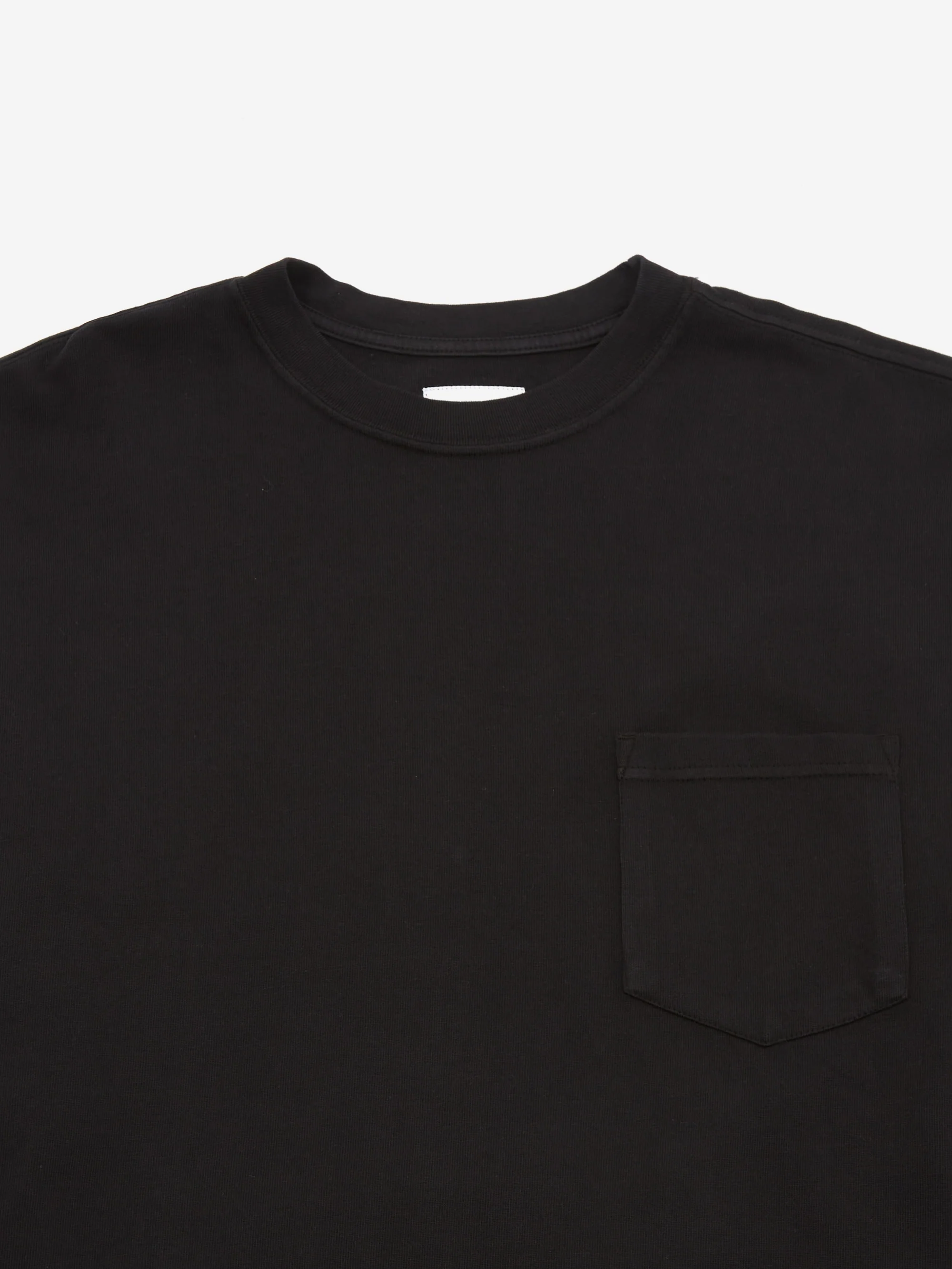 Goodhood Worldwide Basic Long Sleeve Pocket T-Shirt - Washed Black - Image 3