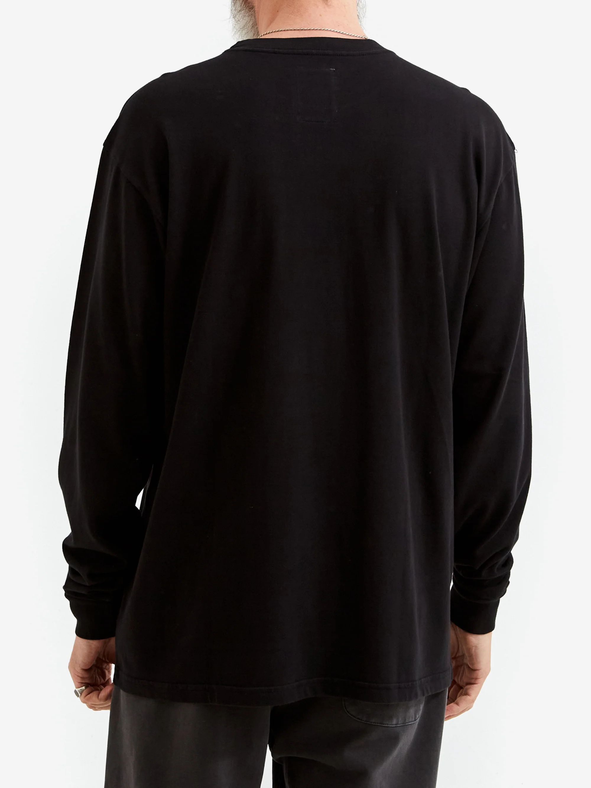 Goodhood Worldwide Basic Long Sleeve Pocket T-Shirt - Washed Black - Image 6