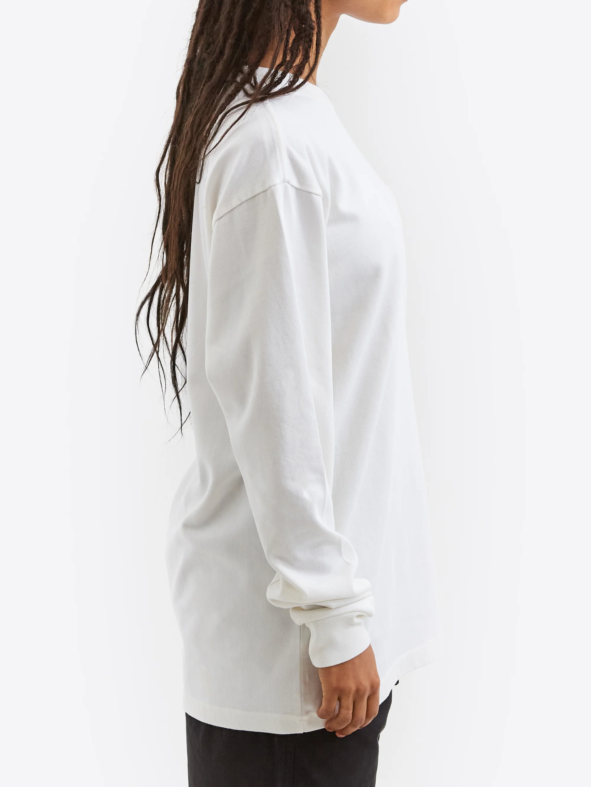 Goodhood Worldwide Basic Long Sleeve Pocket T-Shirt - White - Image 8