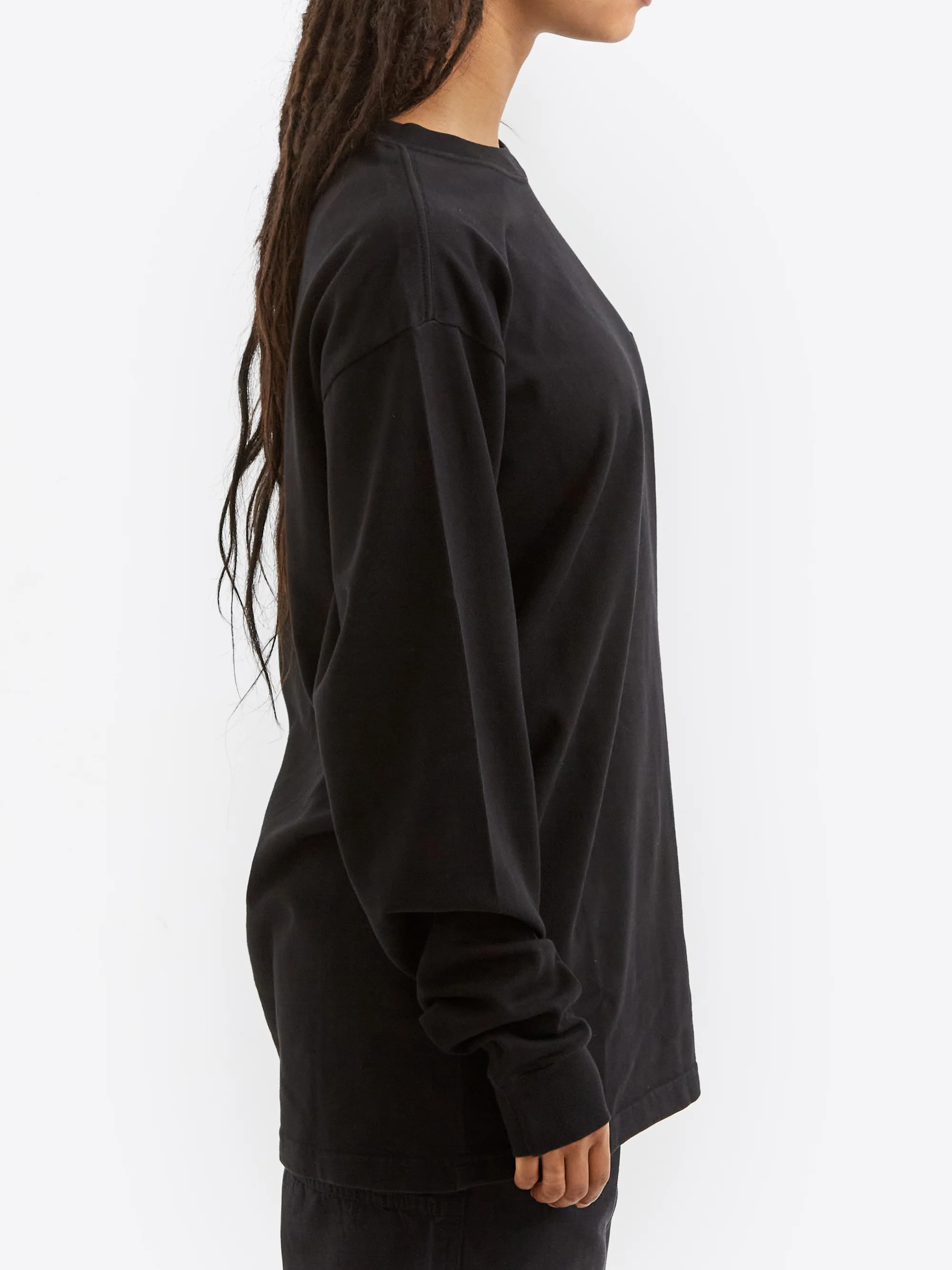 Goodhood Worldwide Basic Longsleeve Pocket T-Shirt - Black - Image 6