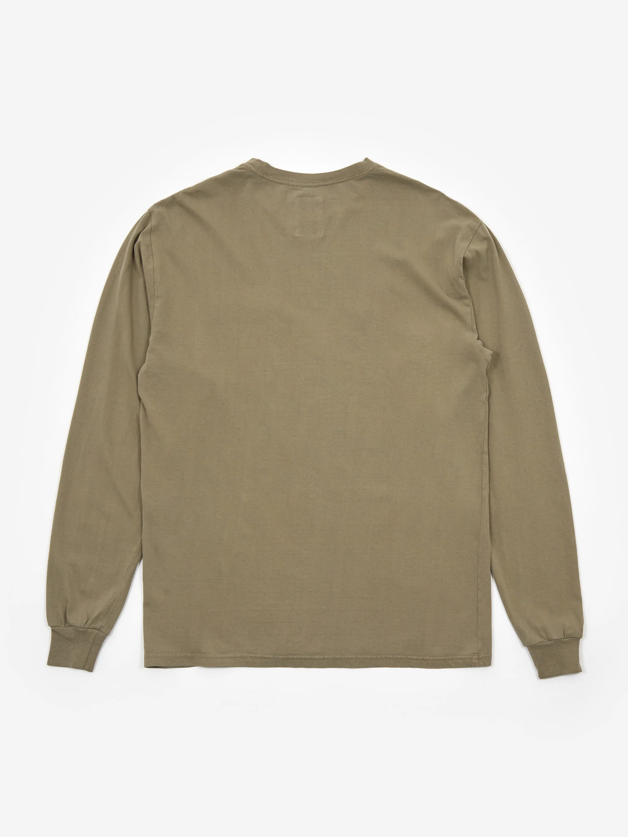 Goodhood Worldwide Basic Longsleeve Pocket T-Shirt - Olive - Image 5