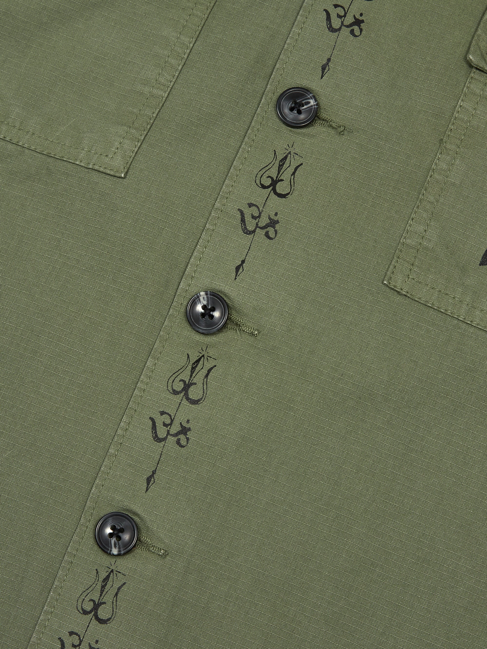 Goodhood Worldwide BDU Double Pocket Shirt - Olive - Image 5