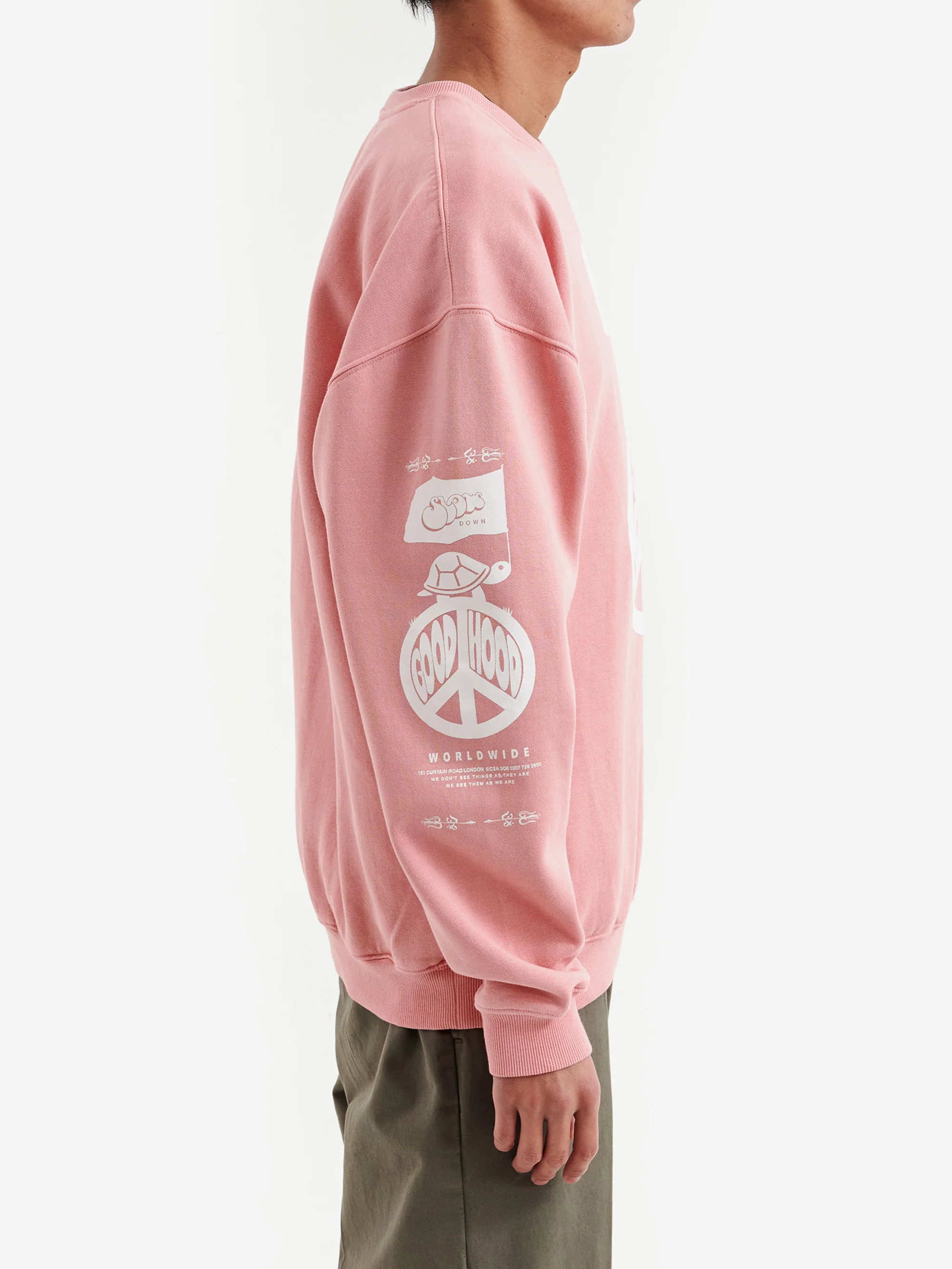 Goodhood Worldwide CND Crew Sweat - Pink - Image 9
