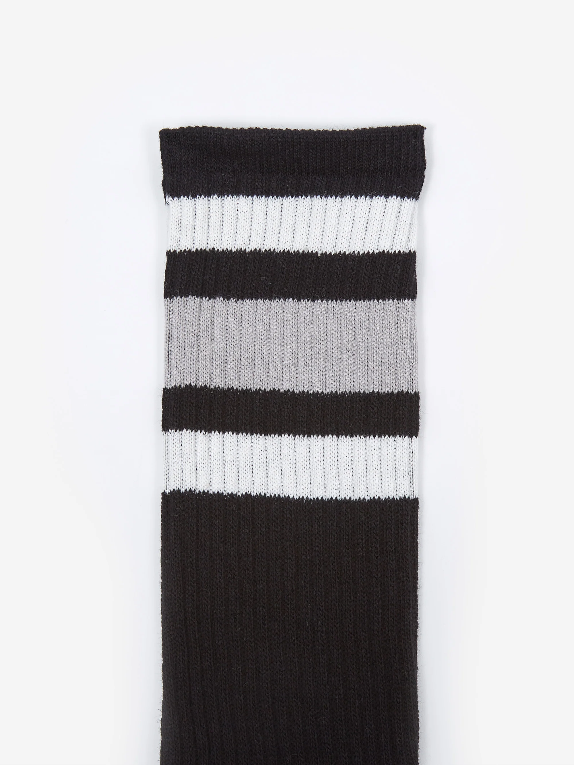 Goodhood Worldwide Classic Stripe Sock 2.0 - Black/Grey/White Stripe - Image 2