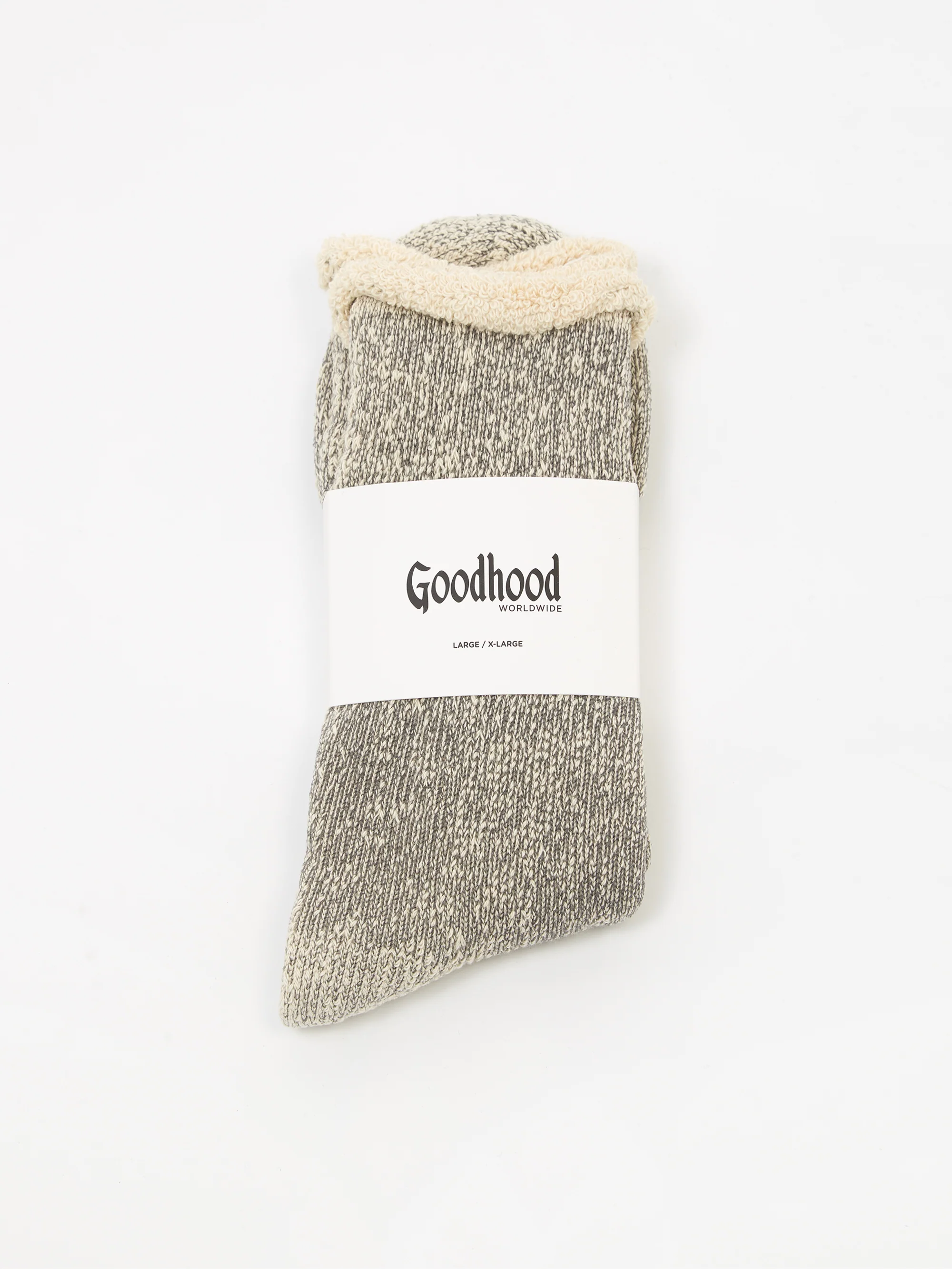 Goodhood Worldwide Double Faced Socks -Medium Grey - Image 2