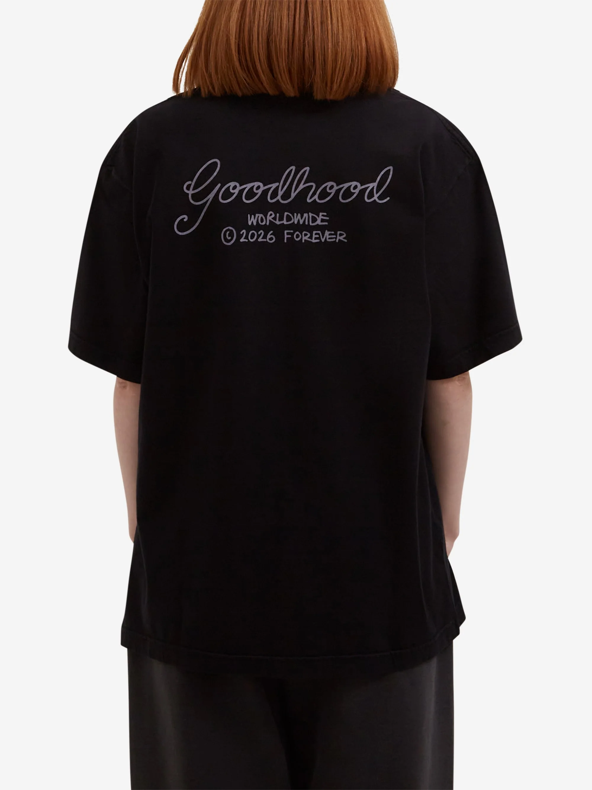Goodhood Worldwide Follow The Script T-Shirt - Black - Image 8
