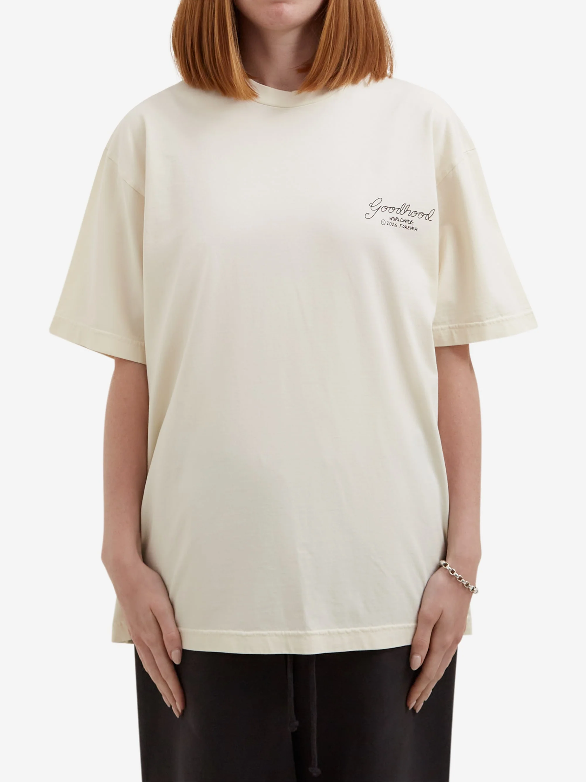 Goodhood Worldwide Follow The Script T-Shirt - Off-White - Image 4