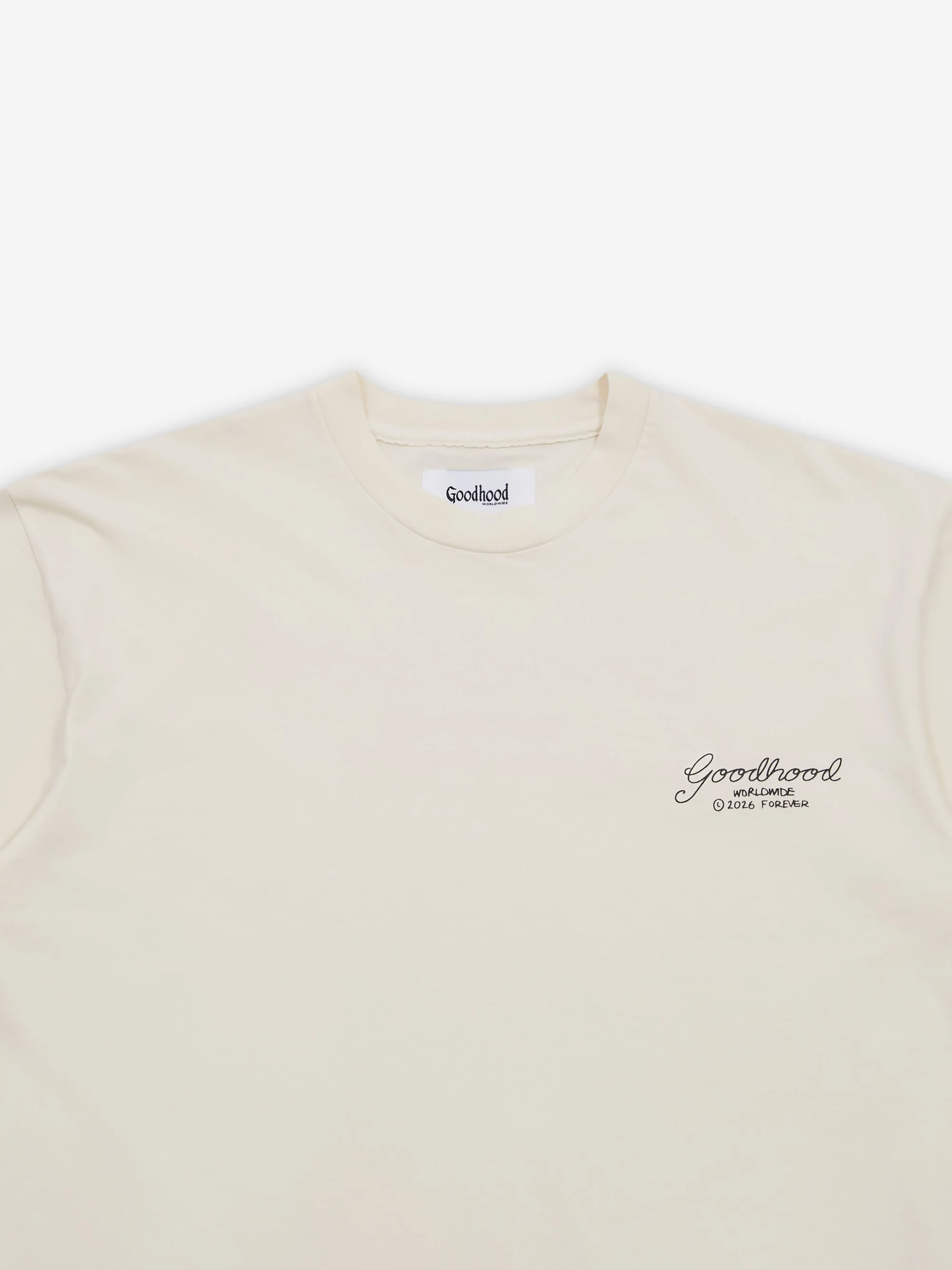 Goodhood Worldwide Follow The Script T-Shirt - Off-White - Image 5