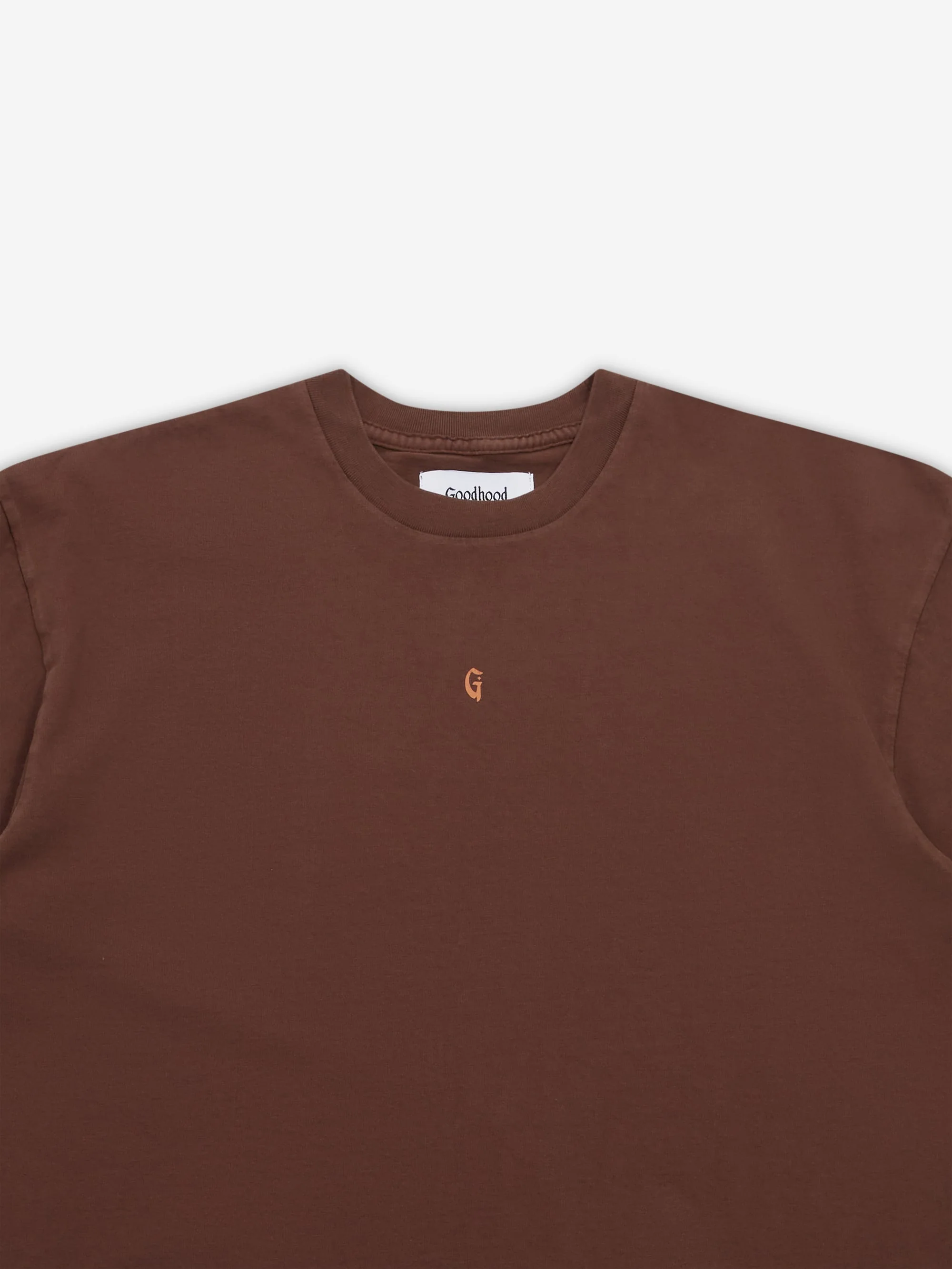Goodhood Worldwide G T-Shirt - Faded Brown - Image 4