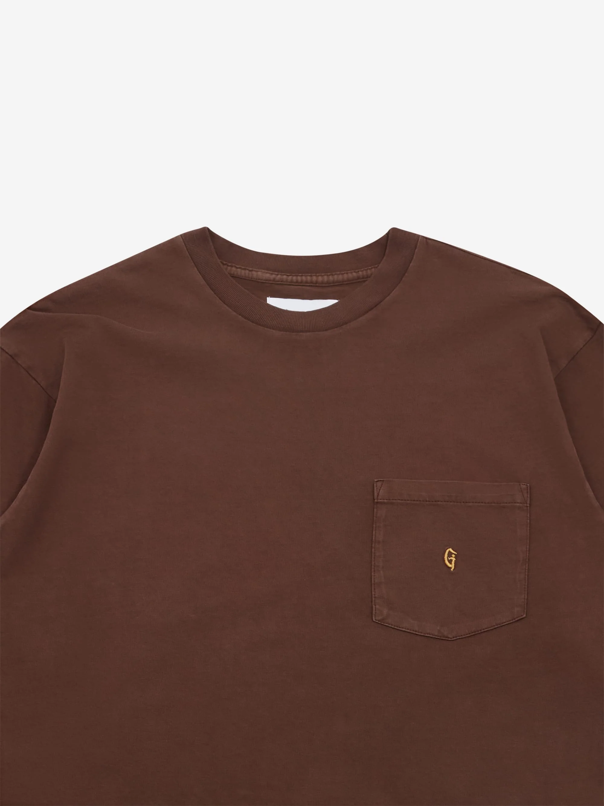 Goodhood Worldwide Long Sleeve G Pocket T-Shirt - Faded Brown - Image 4