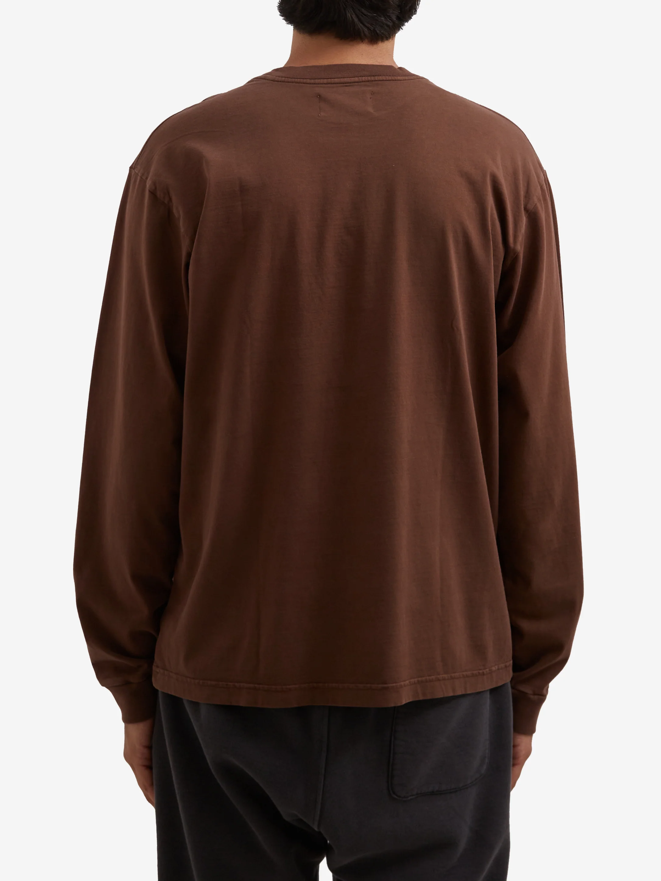 Goodhood Worldwide Long Sleeve G Pocket T-Shirt - Faded Brown - Image 9