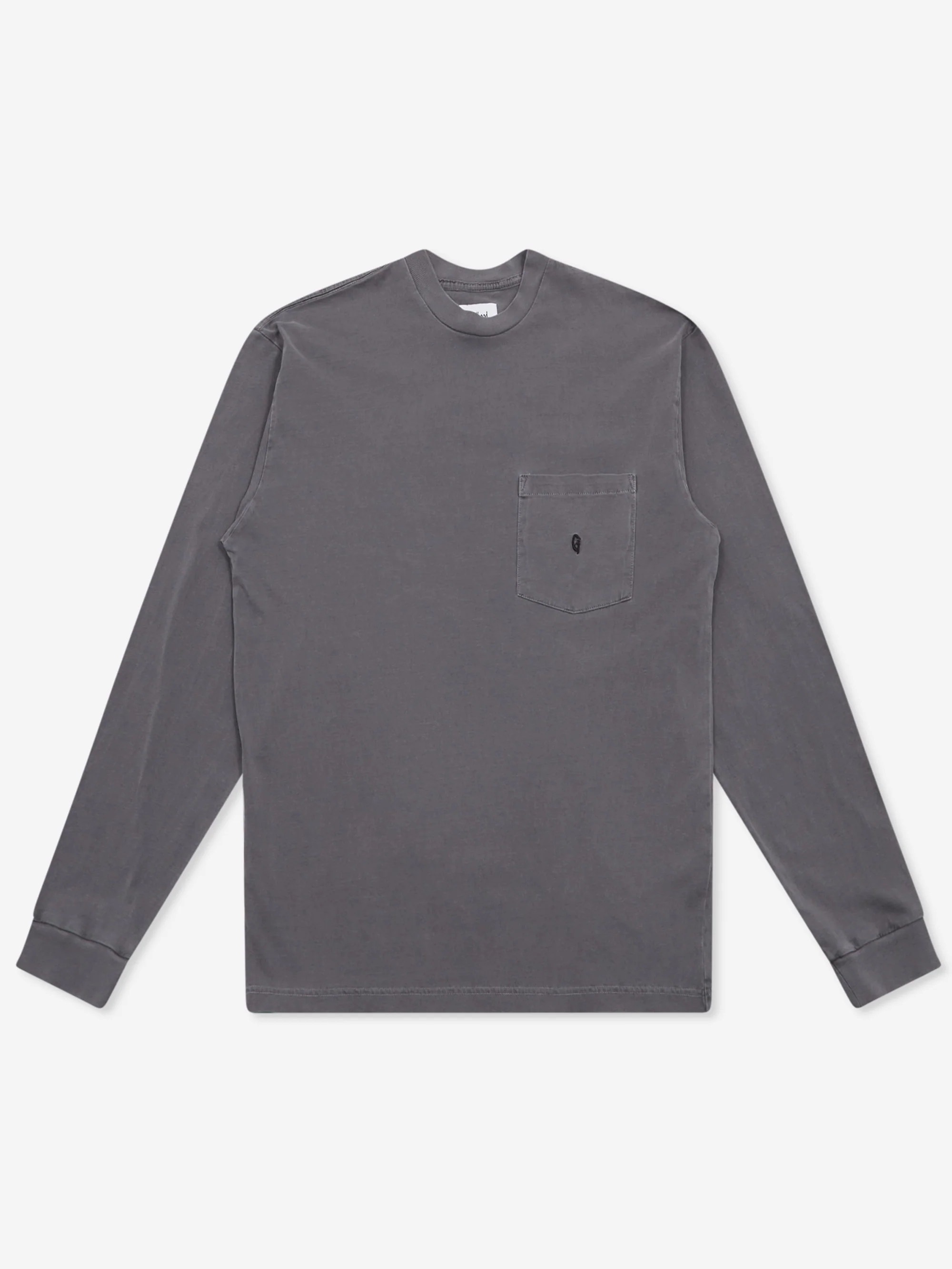 Goodhood Worldwide Long Sleeve G Pocket T-Shirt - Faded Charcoal