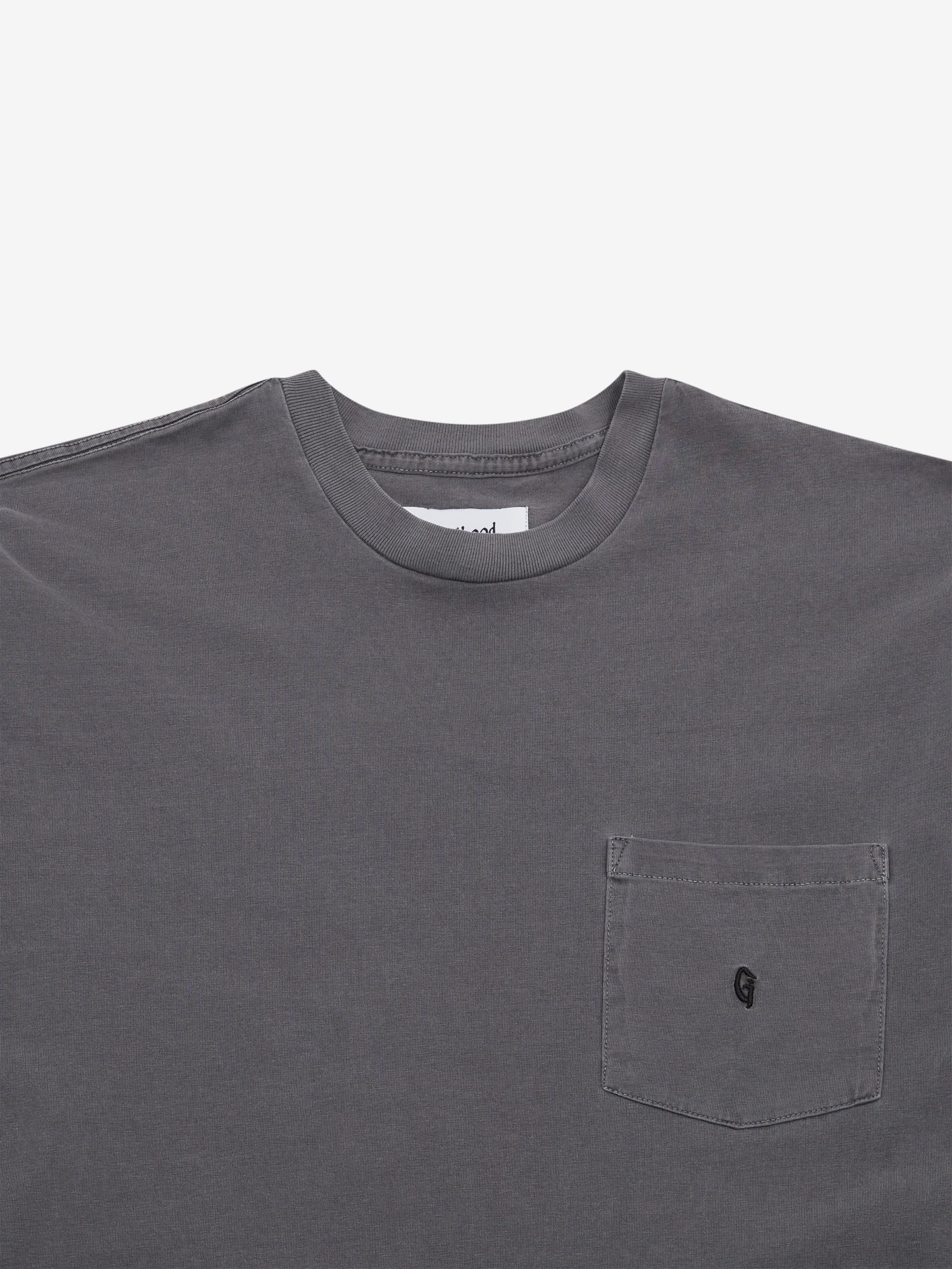 Goodhood Worldwide Long Sleeve G Pocket T-Shirt - Faded Charcoal - Image 4