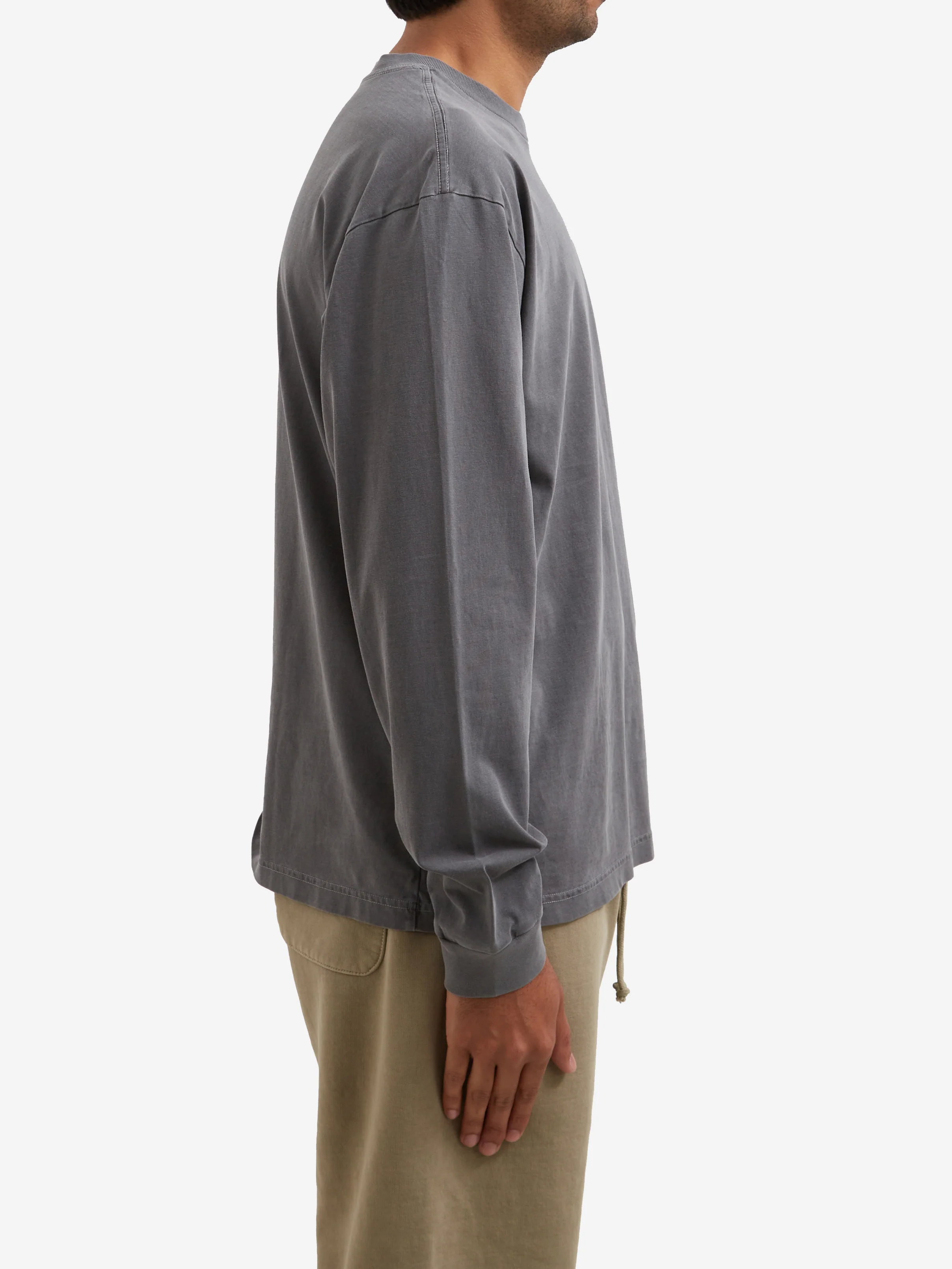 Goodhood Worldwide Long Sleeve G Pocket T-Shirt - Faded Charcoal - Image 7