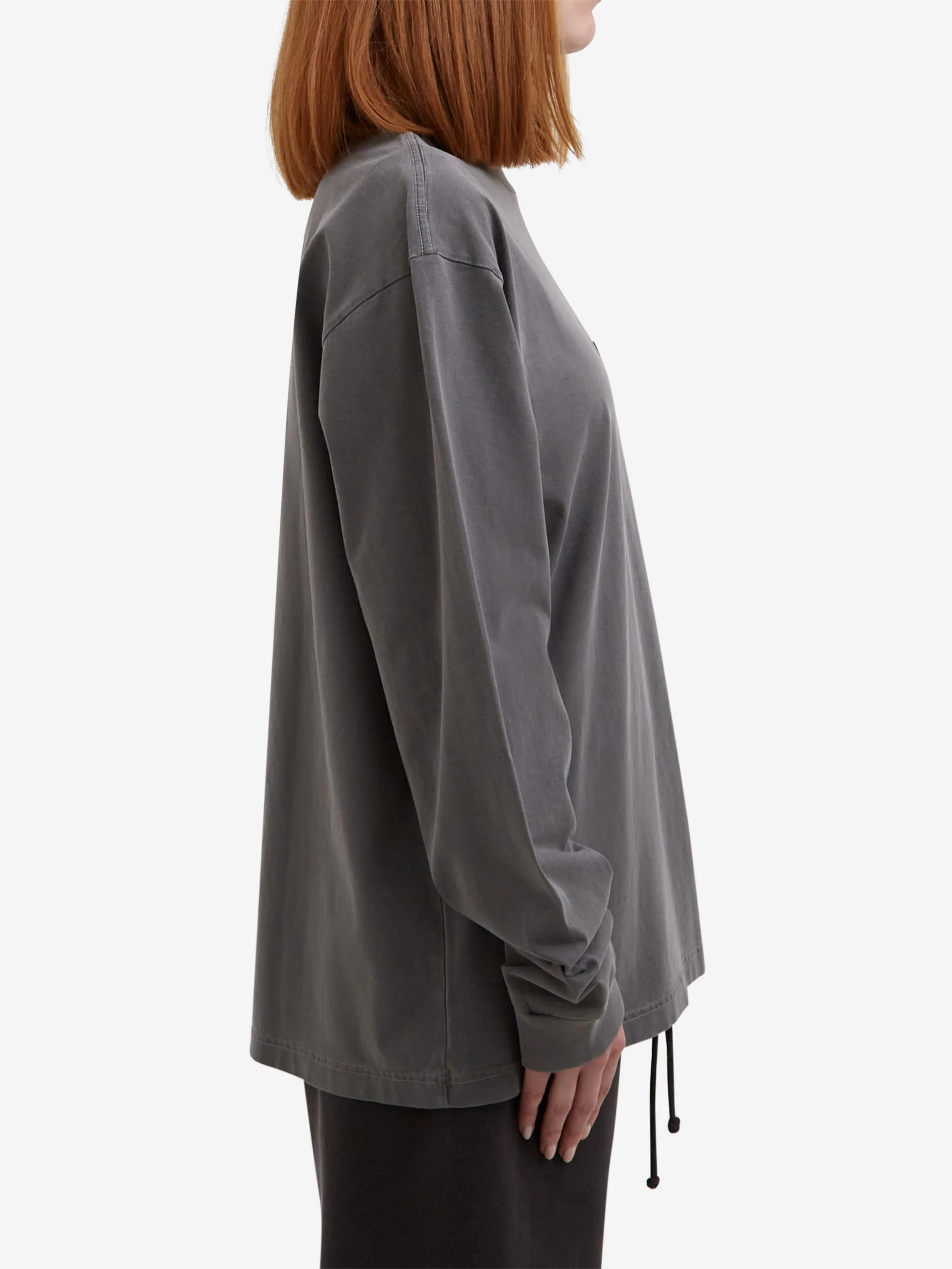 Goodhood Worldwide Long Sleeve G Pocket T-Shirt - Faded Charcoal - Image 8