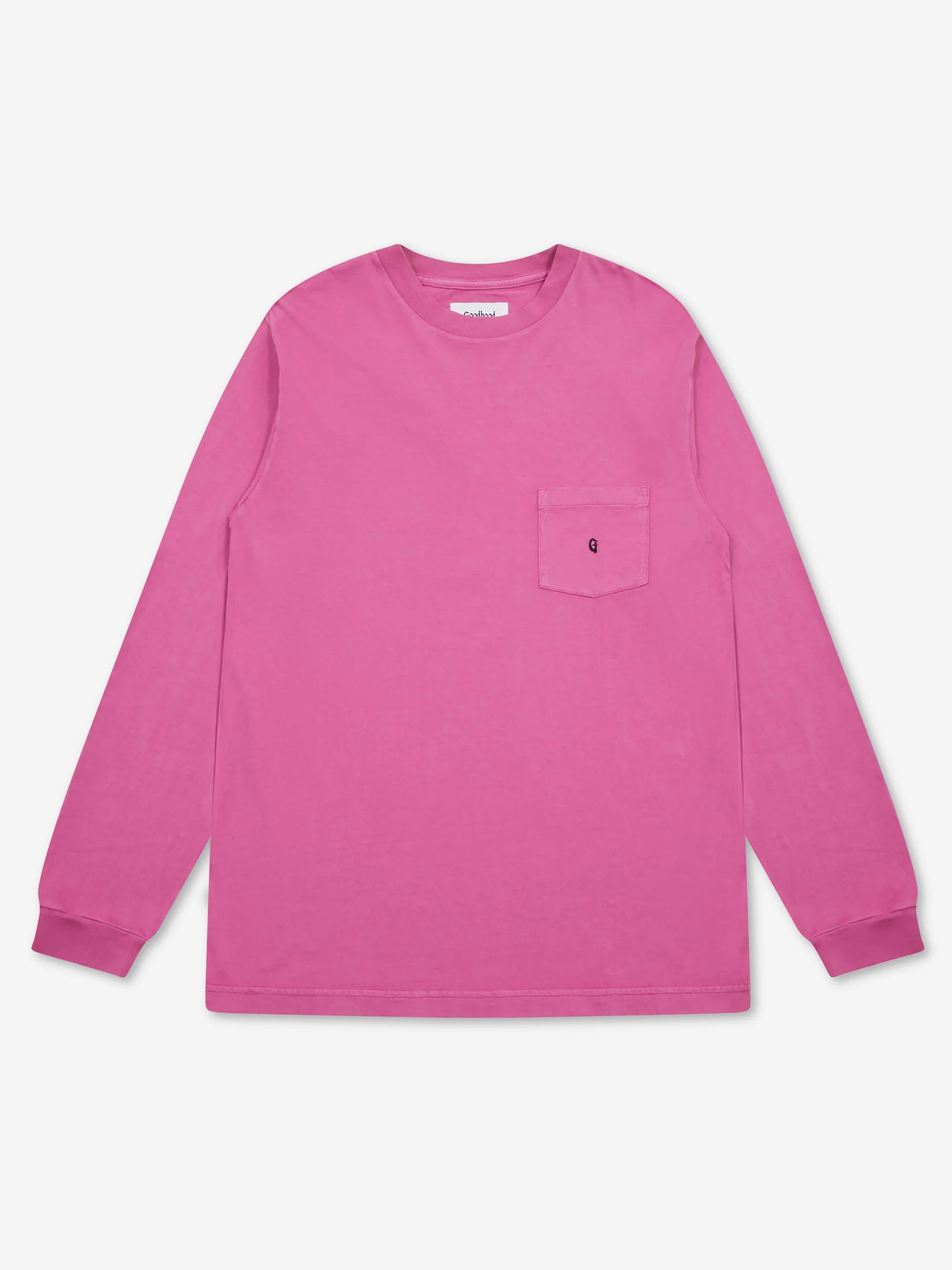 Goodhood Worldwide Long Sleeve G Pocket T-Shirt - Fuschia