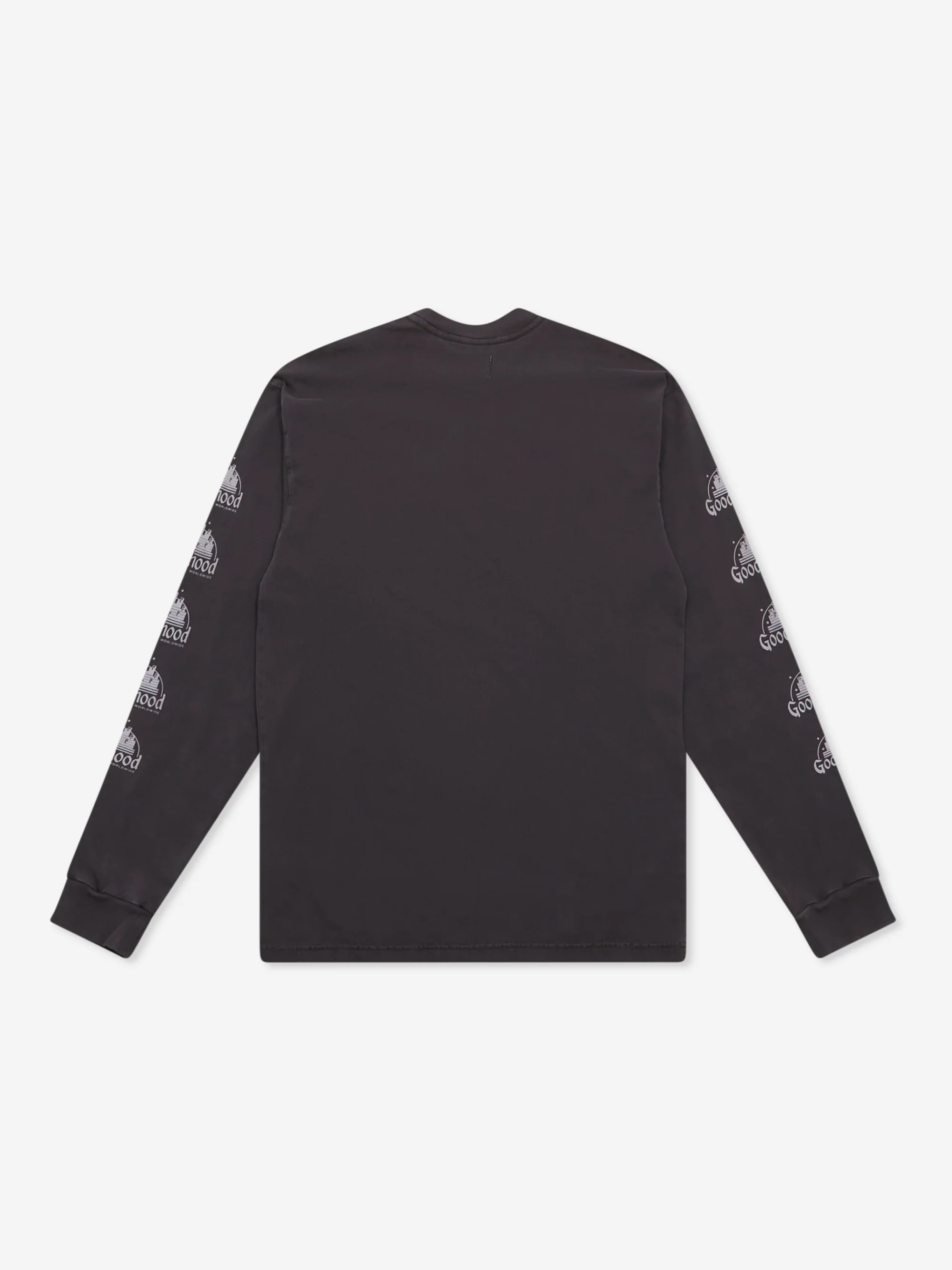 Goodhood Worldwide Long Sleeve Utopia T-Shirt - Faded Black - Image 4