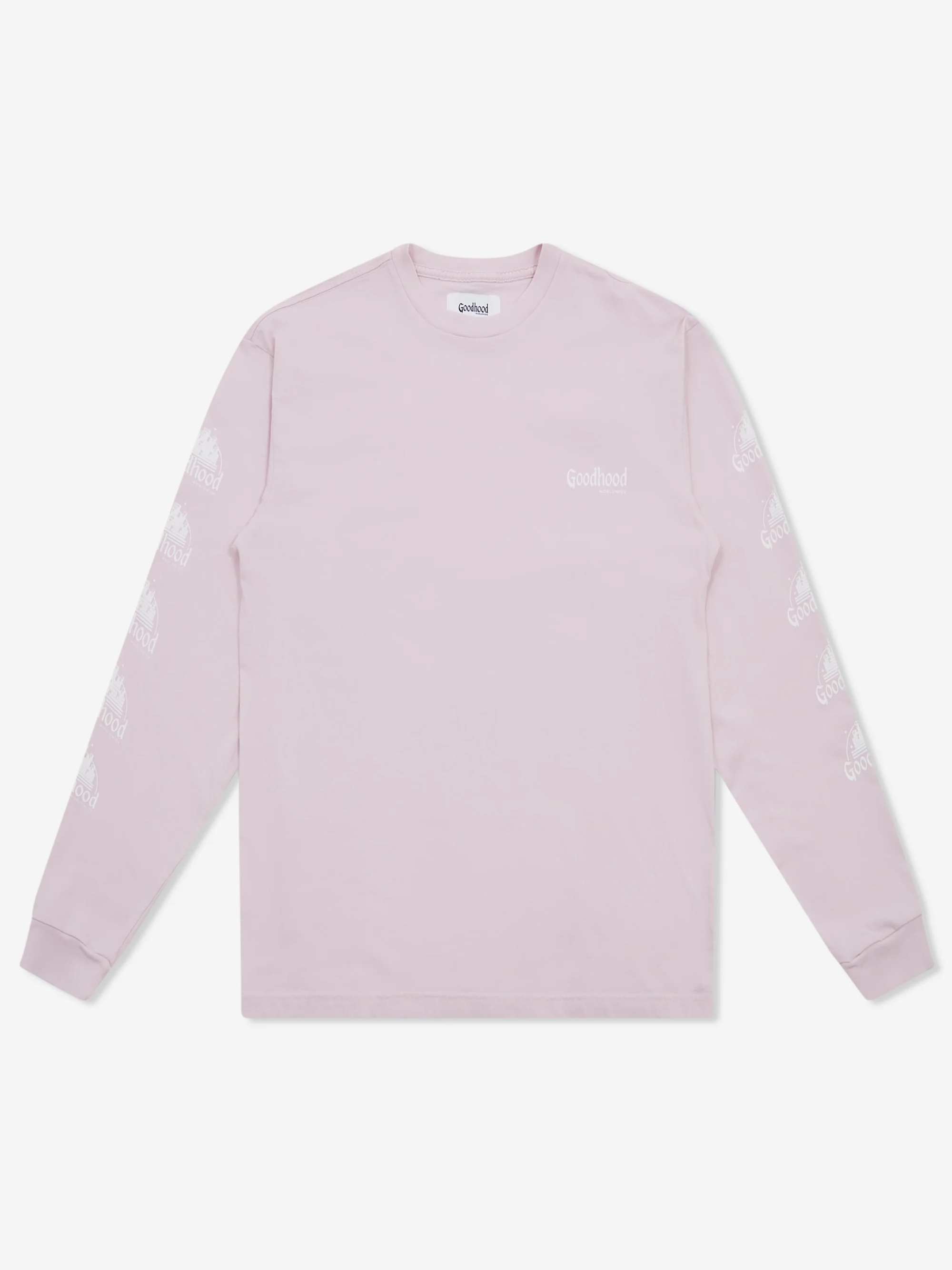 Goodhood Worldwide Long Sleeve Utopia T-Shirt - Faded Pink