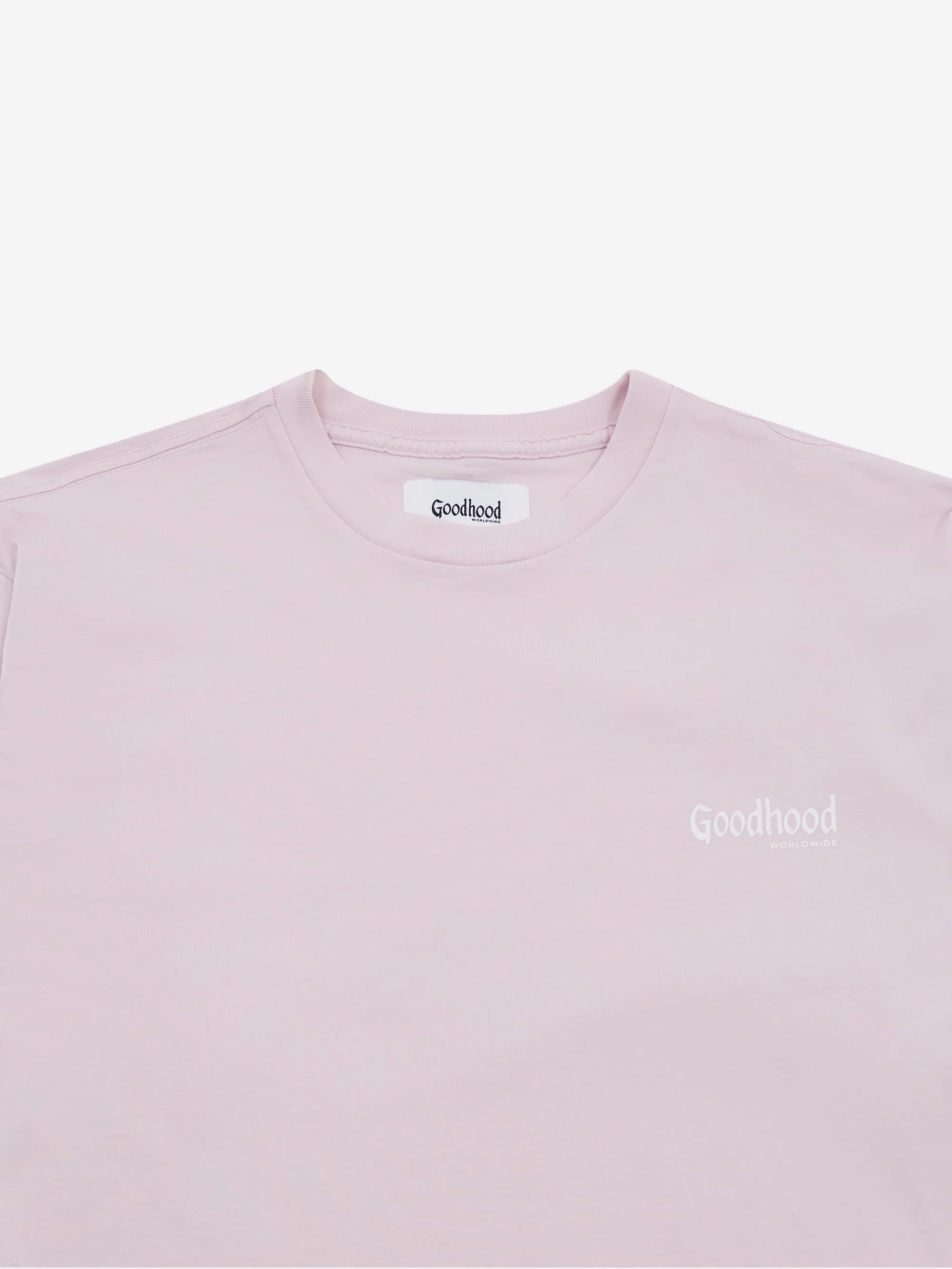 Goodhood Worldwide Long Sleeve Utopia T-Shirt - Faded Pink - Image 4