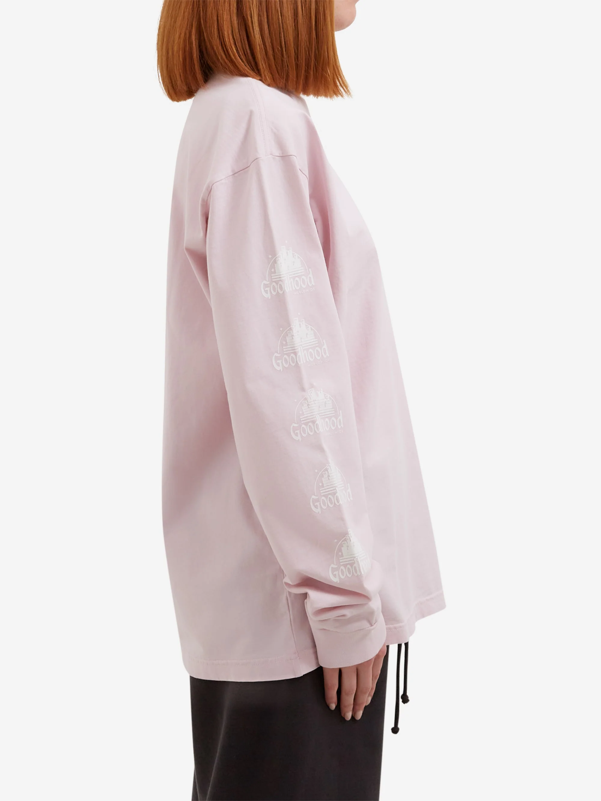 Goodhood Worldwide Long Sleeve Utopia T-Shirt - Faded Pink - Image 7