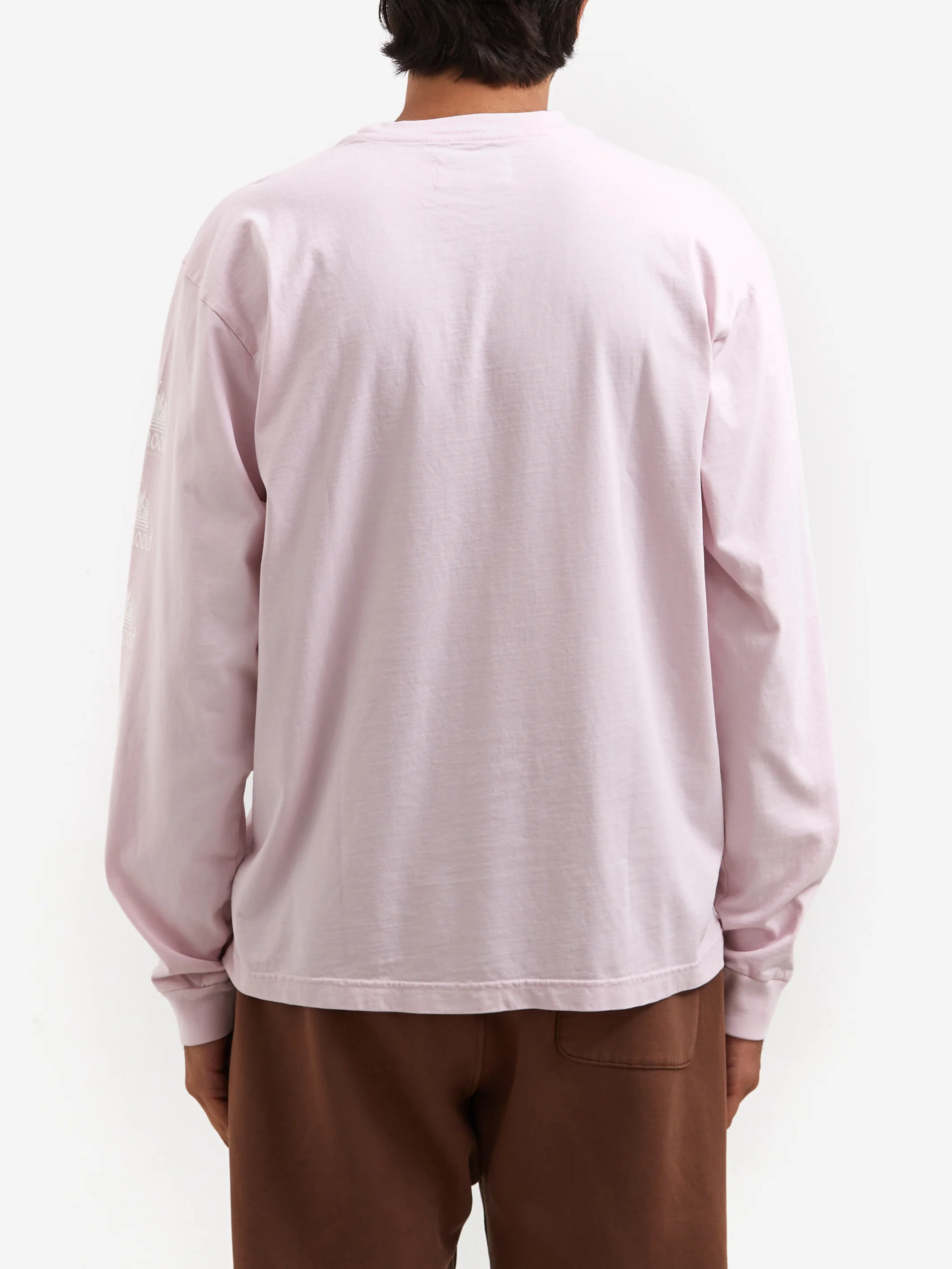 Goodhood Worldwide Long Sleeve Utopia T-Shirt - Faded Pink - Image 8